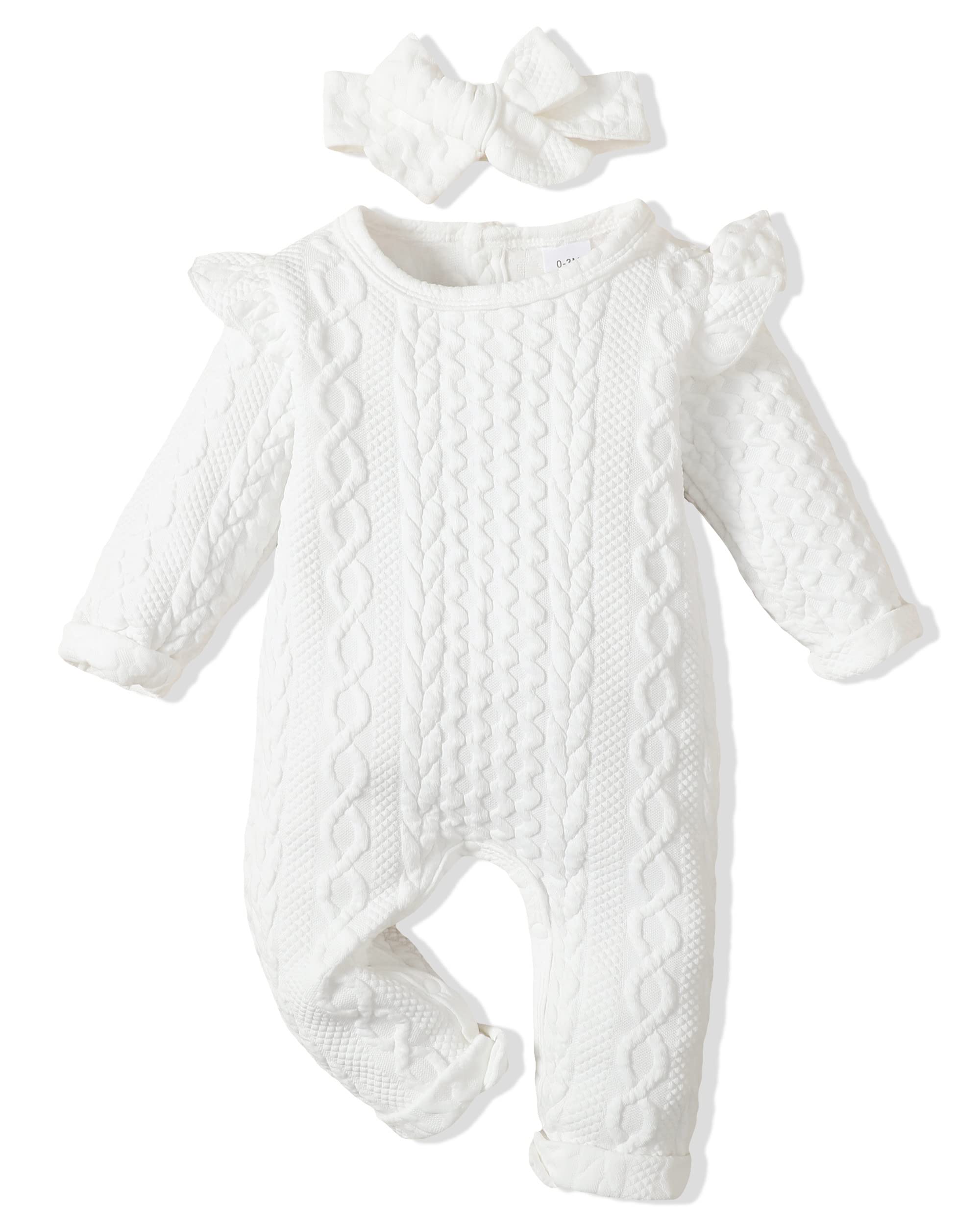 Renotemy Newborn Baby Girl Clothes | Fall & Winter Outfits | Infant Rompers & Solid Jumpsuits | Cute Bodysuit for Baby Girls | Perfect for Daily Wear, Family Photos & Special Occasions