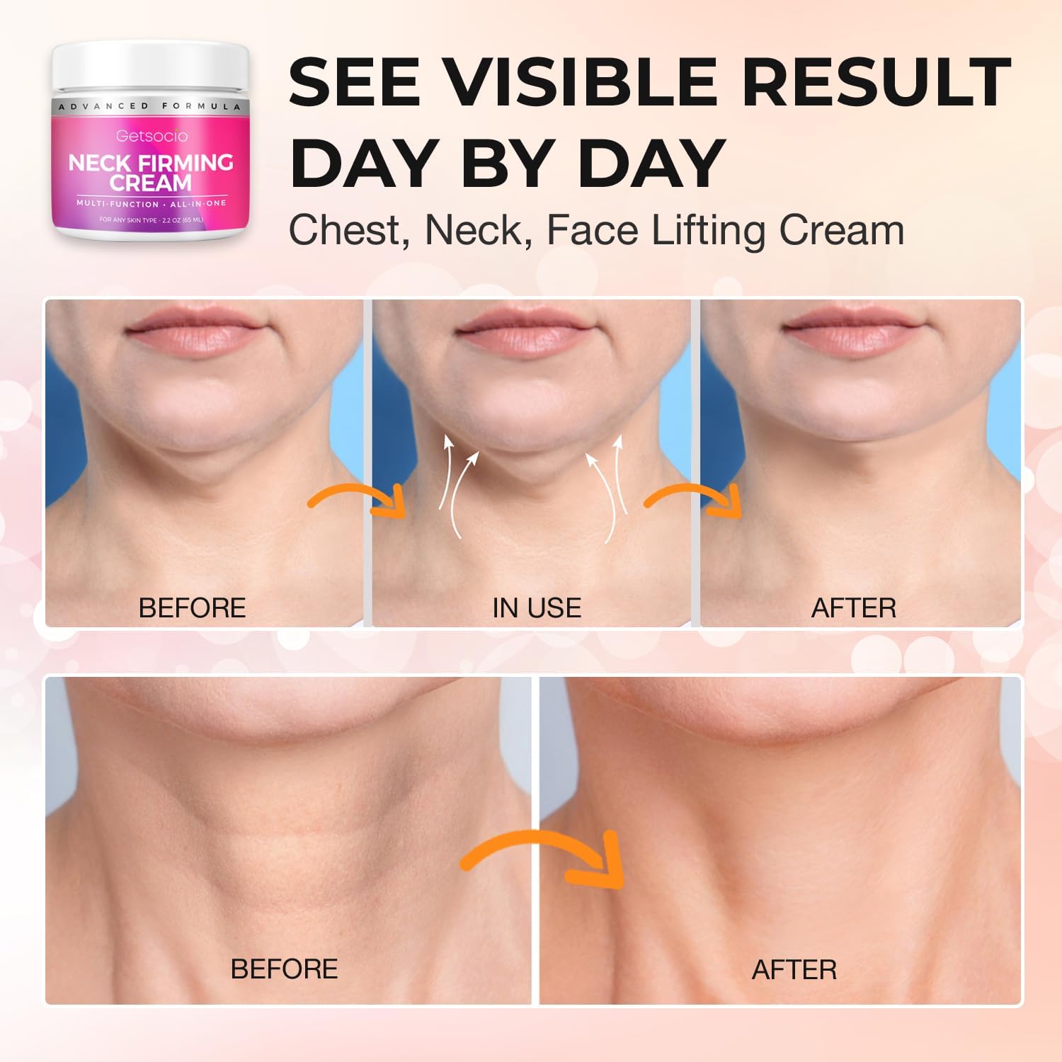 **Retinol Collagen & Hyaluronic Acid Neck Firming Cream – Anti-Aging Face Moisturizer for Wrinkles, Lifting & Hydration – Instant Face Lift Cream for Women | Use for Daily Skincare Routine & Nighttime Rejuvenation**