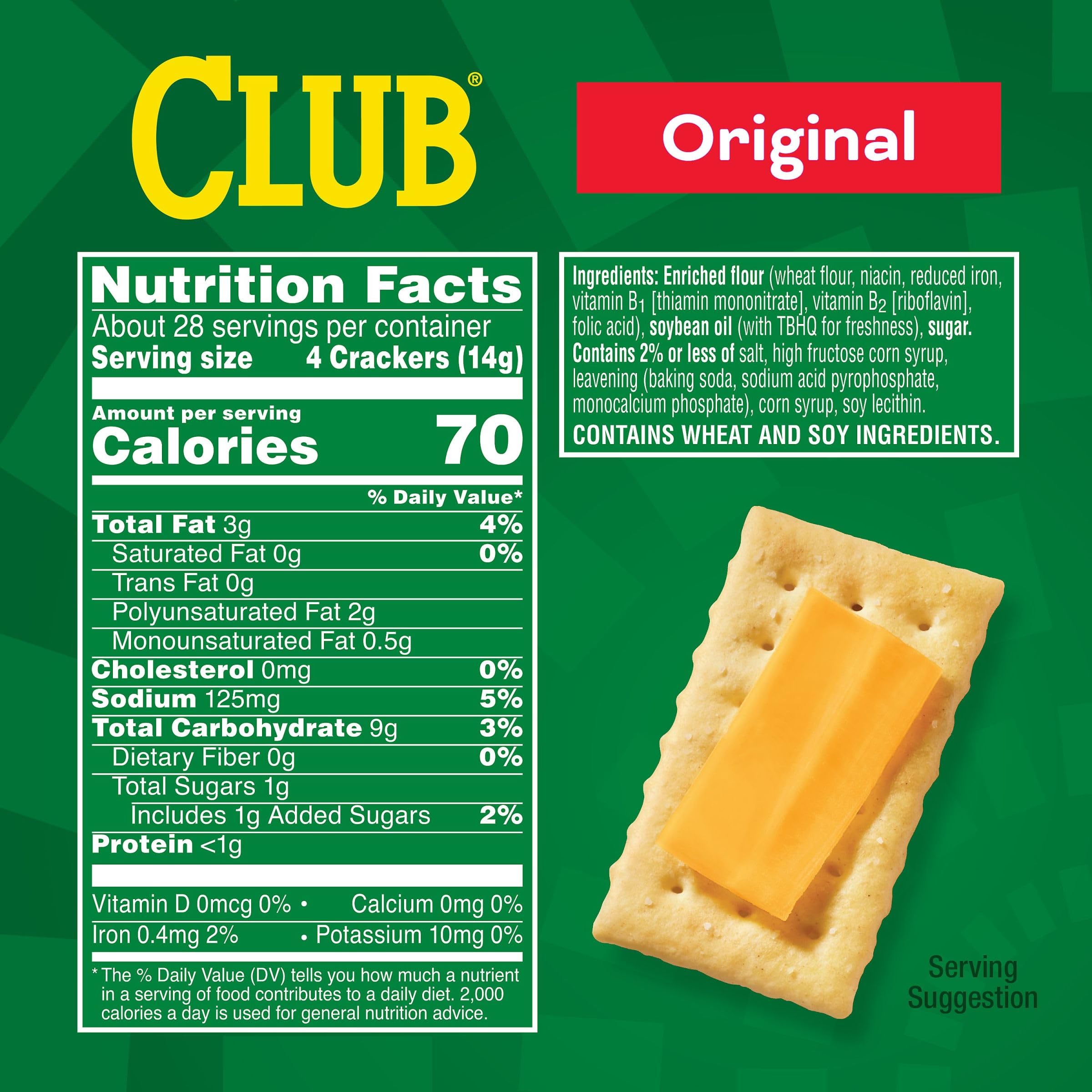 Original Club Crackers - 13.7oz Box (Pack of 1) | Classic Snack Crackers for Parties, School Lunches & Office Snacks | Perfect with Cheese, Dips & Charcuterie Boards