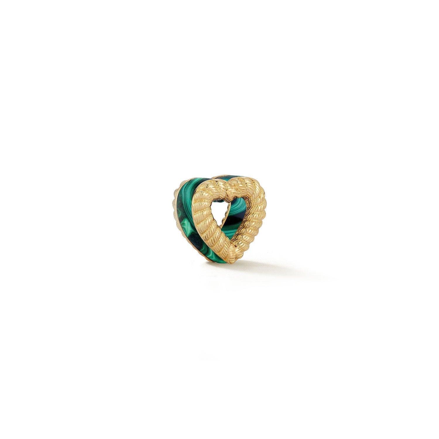 Leona Collection Heart Slider Malachite Inlay Charm - Elegant Jewelry for Women | Perfect for Valentine's Day Gifts, Anniversary Presents & Everyday Wear