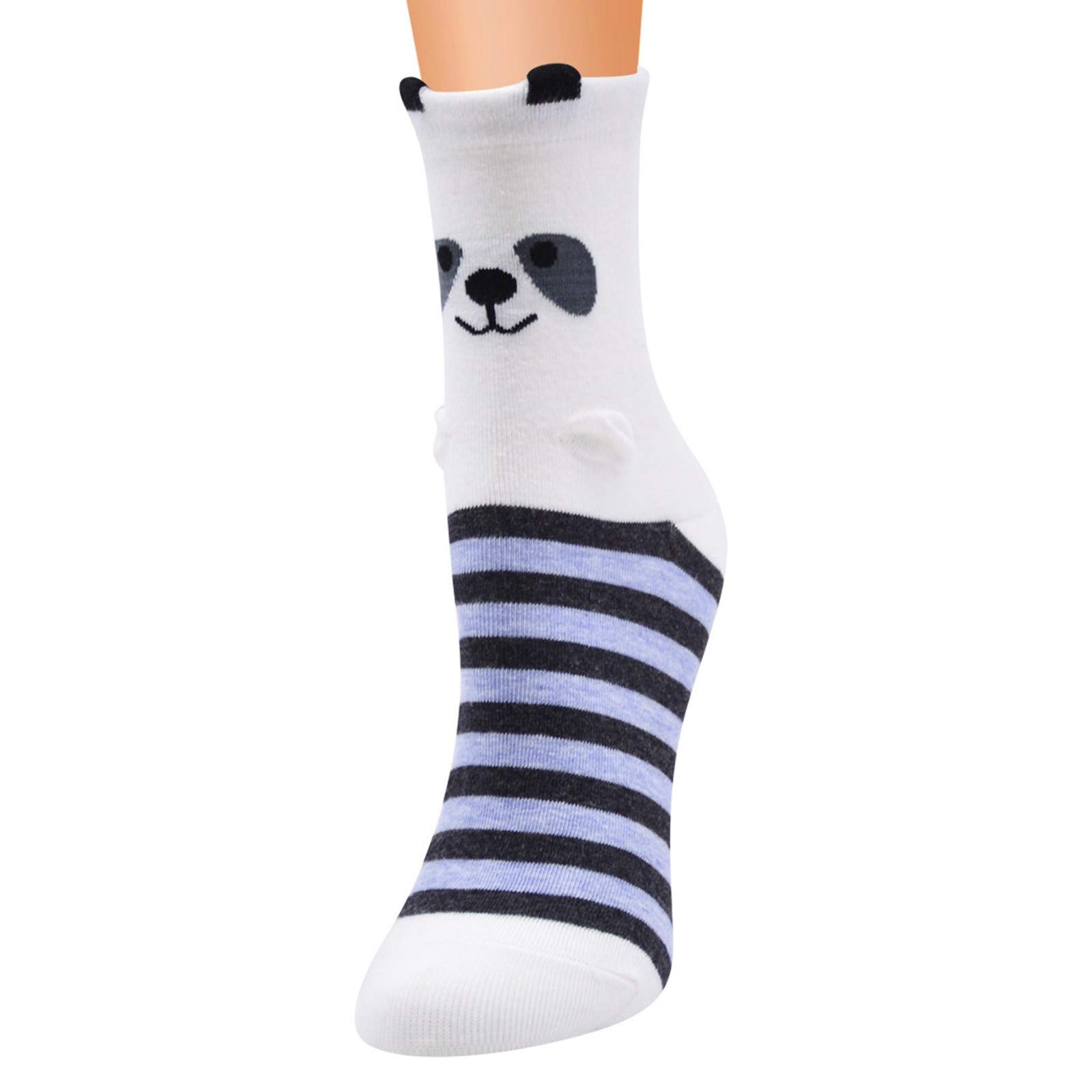 5/6 Pairs Fun Colorful Printed Crew Socks - Soft Cozy Knee High Socks for Christmas Holiday Gifts & Festive Celebrations - Perfect for Winter Warmth, Office Wear, and Party Outfits