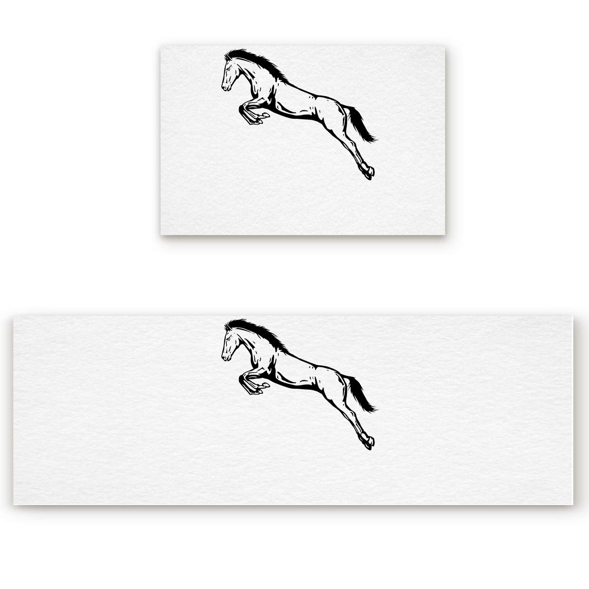 Fandim Fly 2-Piece Non-Slip Kitchen Rug Set with Horse Design - 15.7