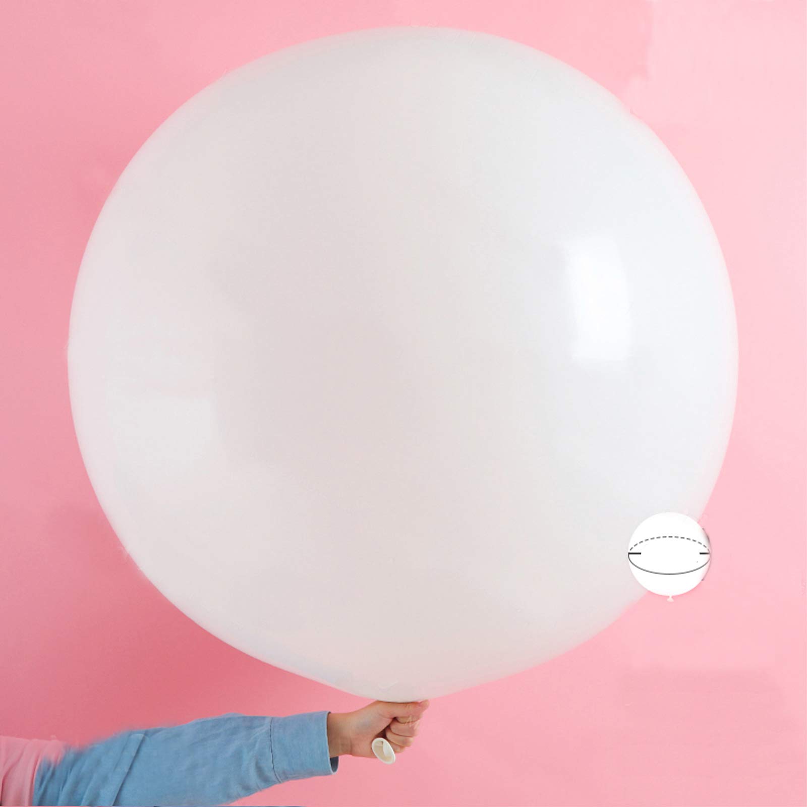 36 Inch White Party Balloons - Pack of 6 Jumbo Latex Balloons for Birthday, Wedding & Baby Shower Decorations - Giant Helium Balloons Perfect for Ceiling Decor, Photo Backdrops & Party Centerpieces