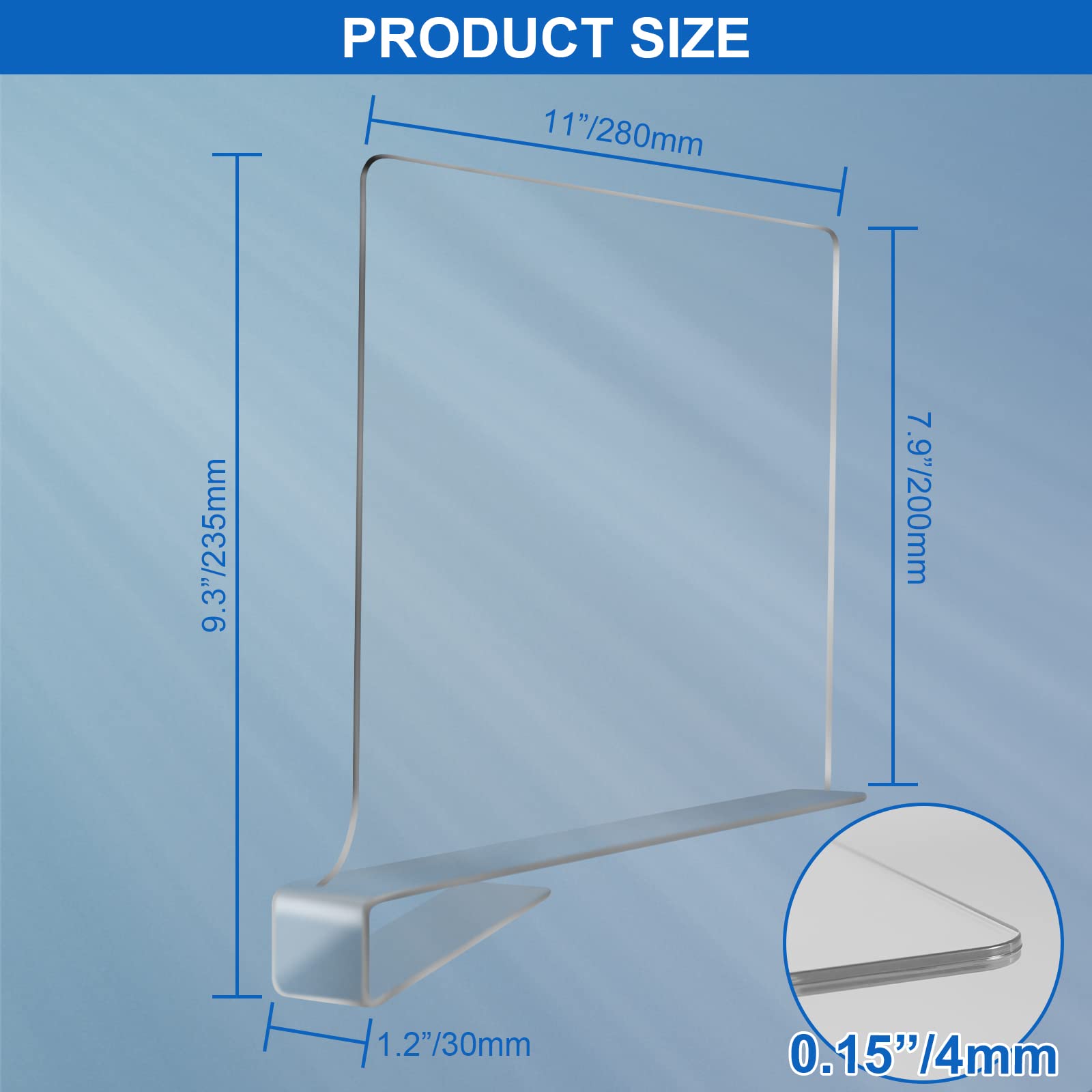 6PCS Clear Acrylic Shelf Dividers for Closet Organization - Wood Closet Shelf Organizer & Separator - Perfect for Wardrobe, Pantry, and Storage Shelves
