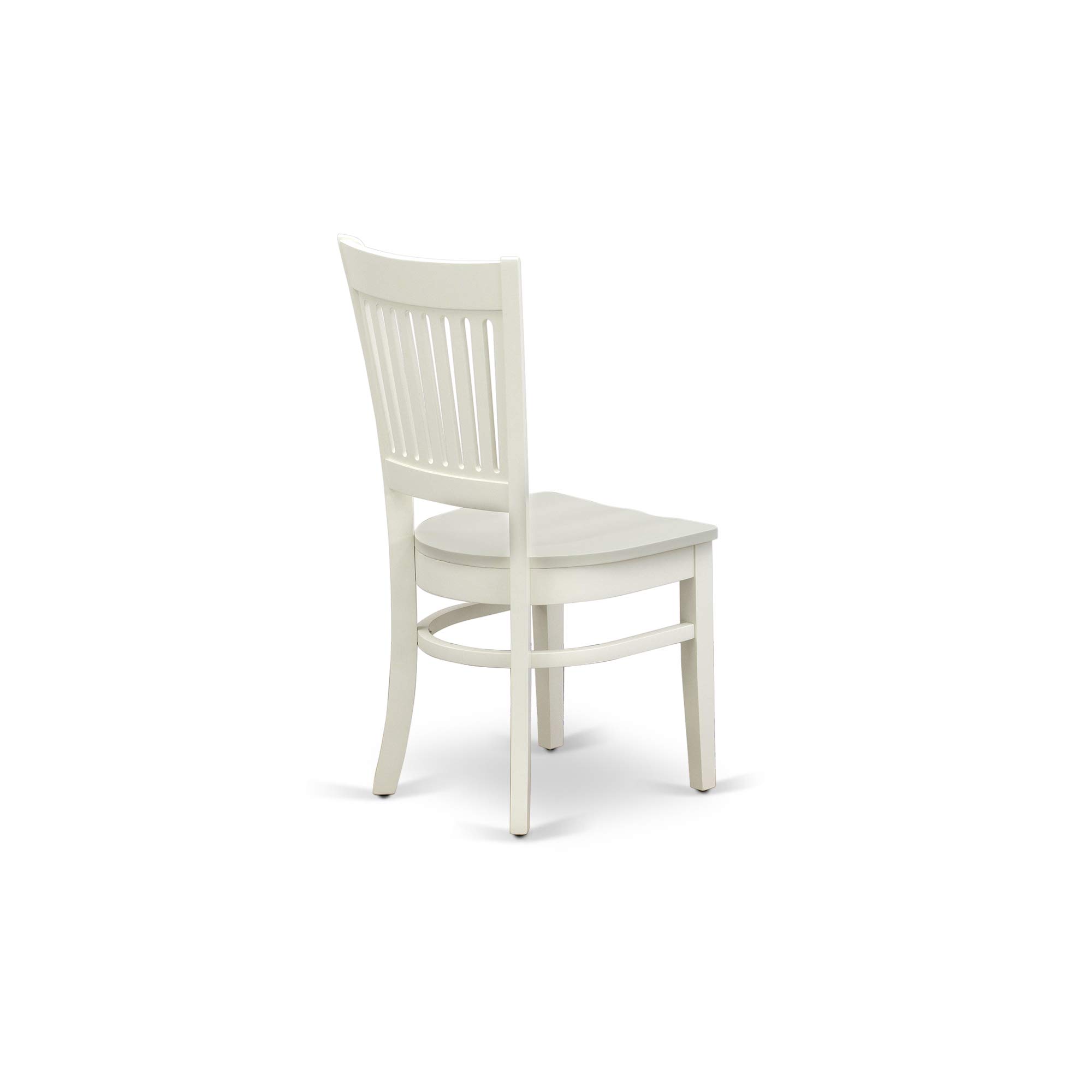 East West Furniture HBVA3-LWH-W 3-Piece Round Dining Set with Pedestal Table & 2 Wooden Chairs, 42x42 Inch, Linen White - Perfect for Small Spaces, Breakfast Nooks & Cozy Apartment Dining