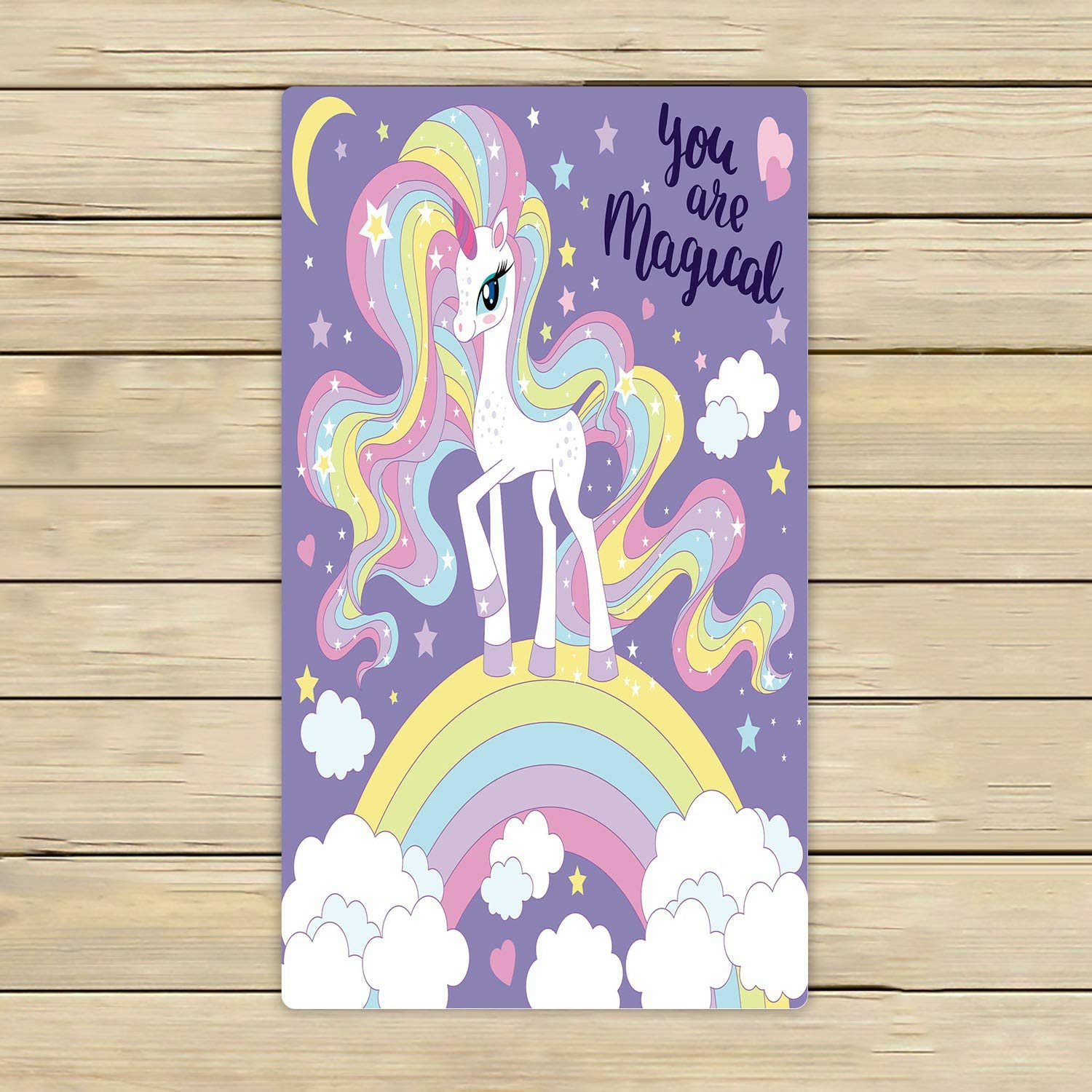 ECZJNT Magical Cartoon Rainbow Unicorn Beach Towel - Soft Absorbent Bath & Shower Towel for Women Kids (16x28 Inch) - Perfect for Pool, Beach, Travel & Home Decor