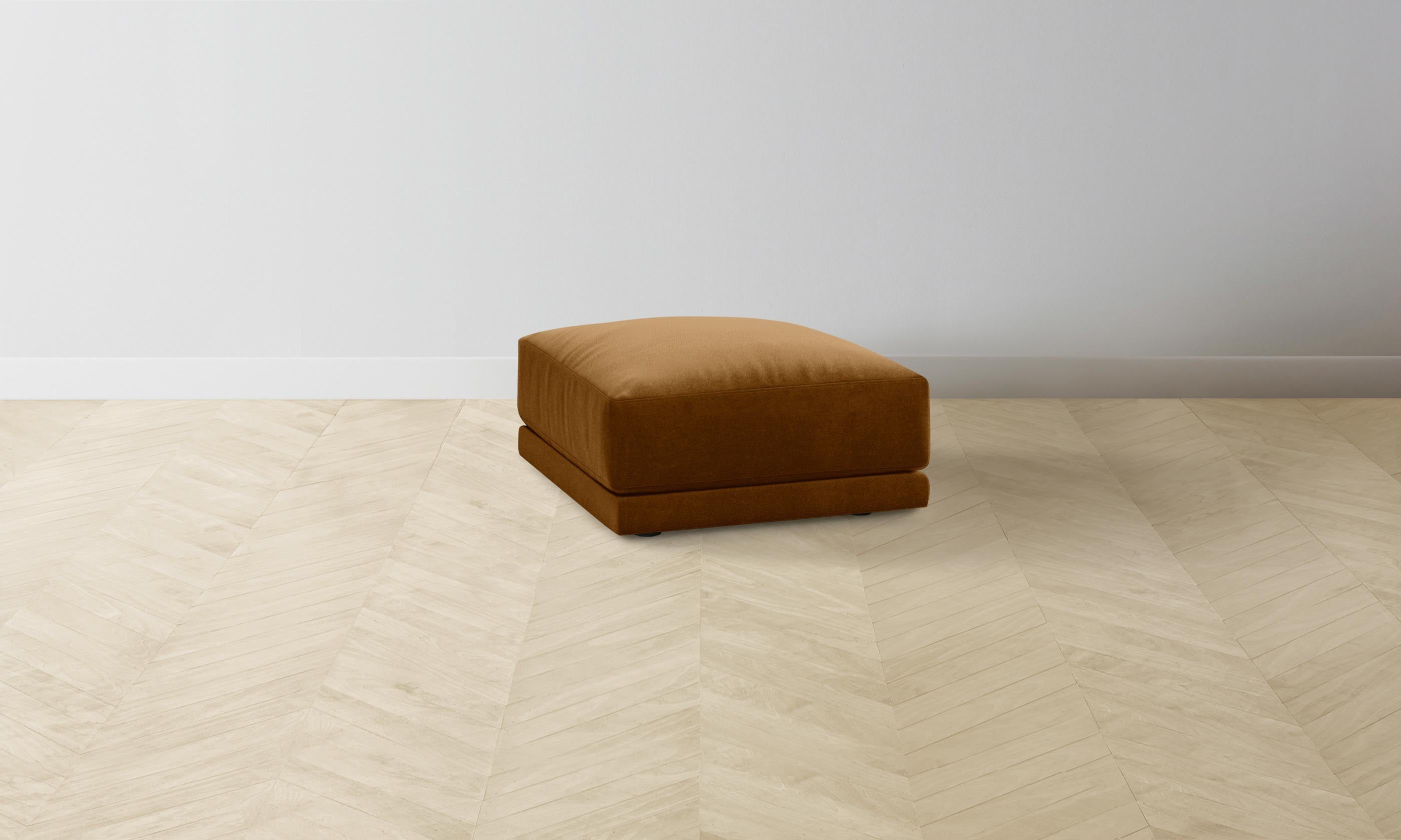 Premium Mohair Brown Sugar Jones Ottoman - Stylish Footrest & Extra Seating for Living Room, Bedroom, or Office