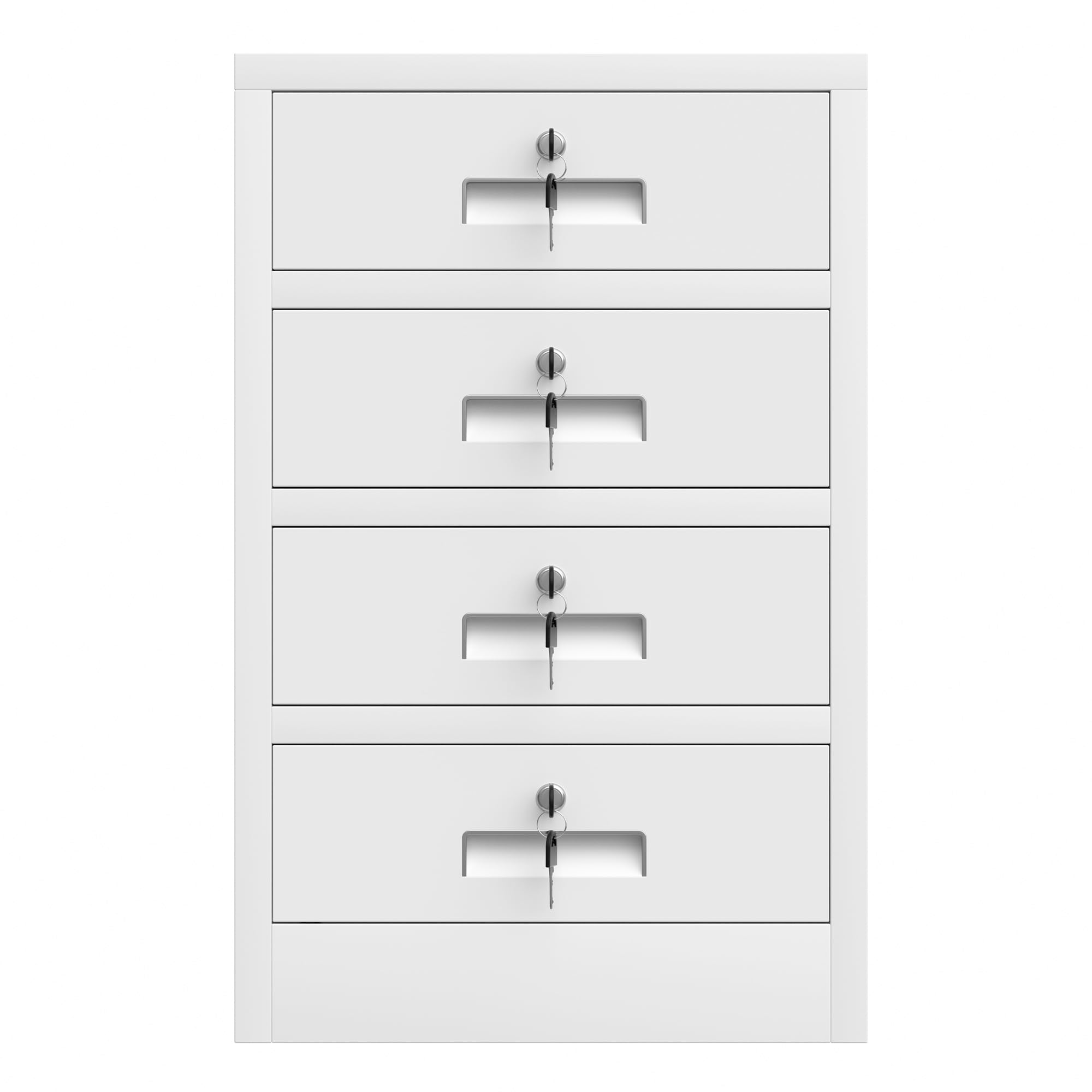 White Metal Storage Cabinet with Lockable Drawers - Secure Home & Office Organization Solution for Bedroom, Living Room & Workspace | Durable File Storage for Documents, Supplies & Essentials