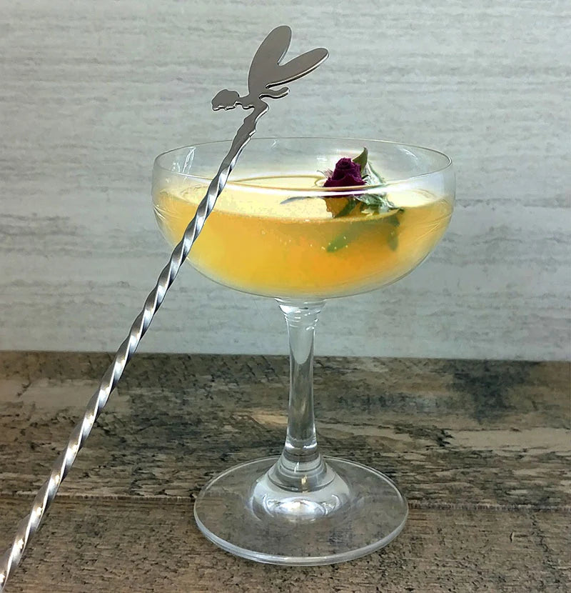 BarConic® 30cm Cocktail Fairy Bar Spoons - Stainless Steel Mixing Spoon with Twisted Handle for Bartending, Home Bars & Cocktail Making (Multiple Color Options)