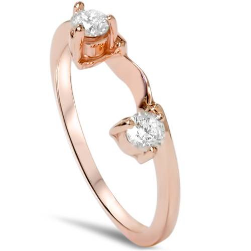 1/4 Carat Diamond Guard Ring Enhancer in 14K Rose Gold - Perfect for Wedding Bands & Engagement Ring Stacking