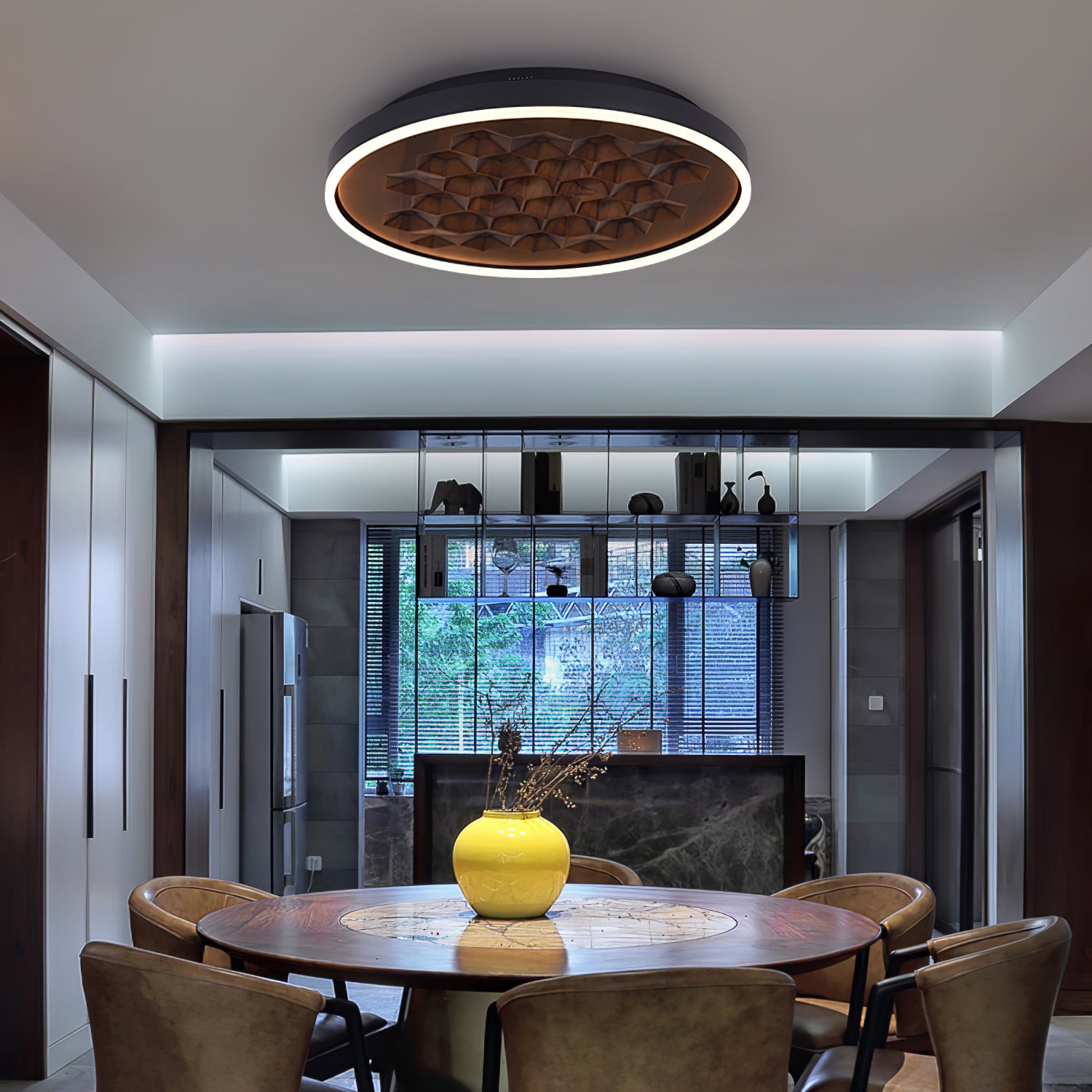 Heartwood Ceiling Lamp - Modern Wooden Pendant Light for Living Room, Bedroom & Dining Room - Stylish Home Decor Lighting Fixture for Indoor Spaces