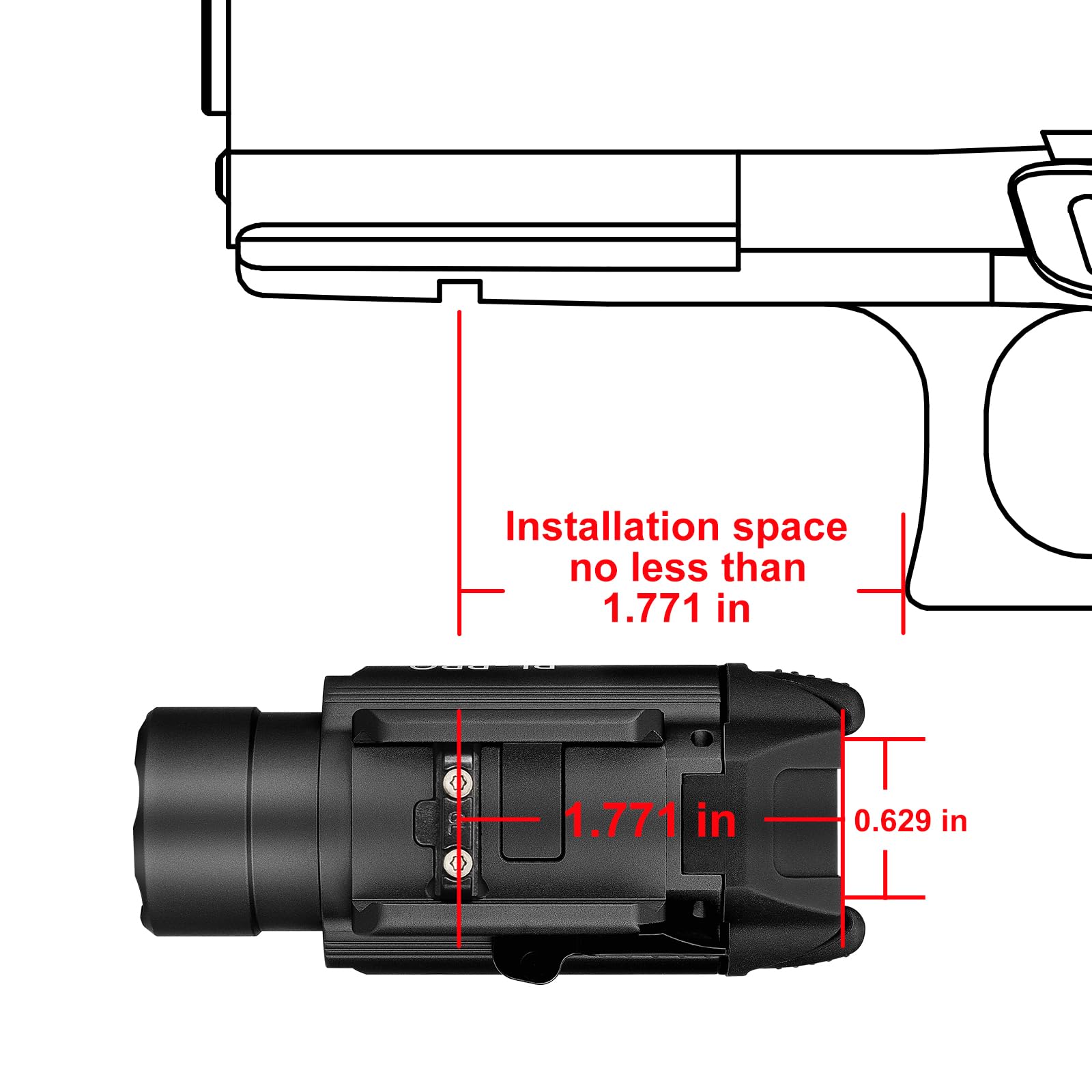 OLIGHT PL-Pro Valkyrie 1500 Lumens Rechargeable Tactical Flashlight with Strobe - Weapon Light for Pistol Rail Mount | Home Defense, Hunting & Tactical Use