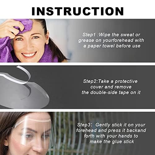 30 Pack Clear Shower Face Shields for Adults - Waterproof Eyebrow Visor for Eyelash Extensions Aftercare, Eyelid Surgery Recovery & Salon Use | Perfect for Showering, Washing Face & Protecting Lash Extensions
