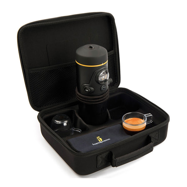 Handpresso Premium Auto Case - Portable Espresso Machine for Travel, Camping & Office - Compact & Easy to Use Coffee Maker for Fresh Espresso Anywhere