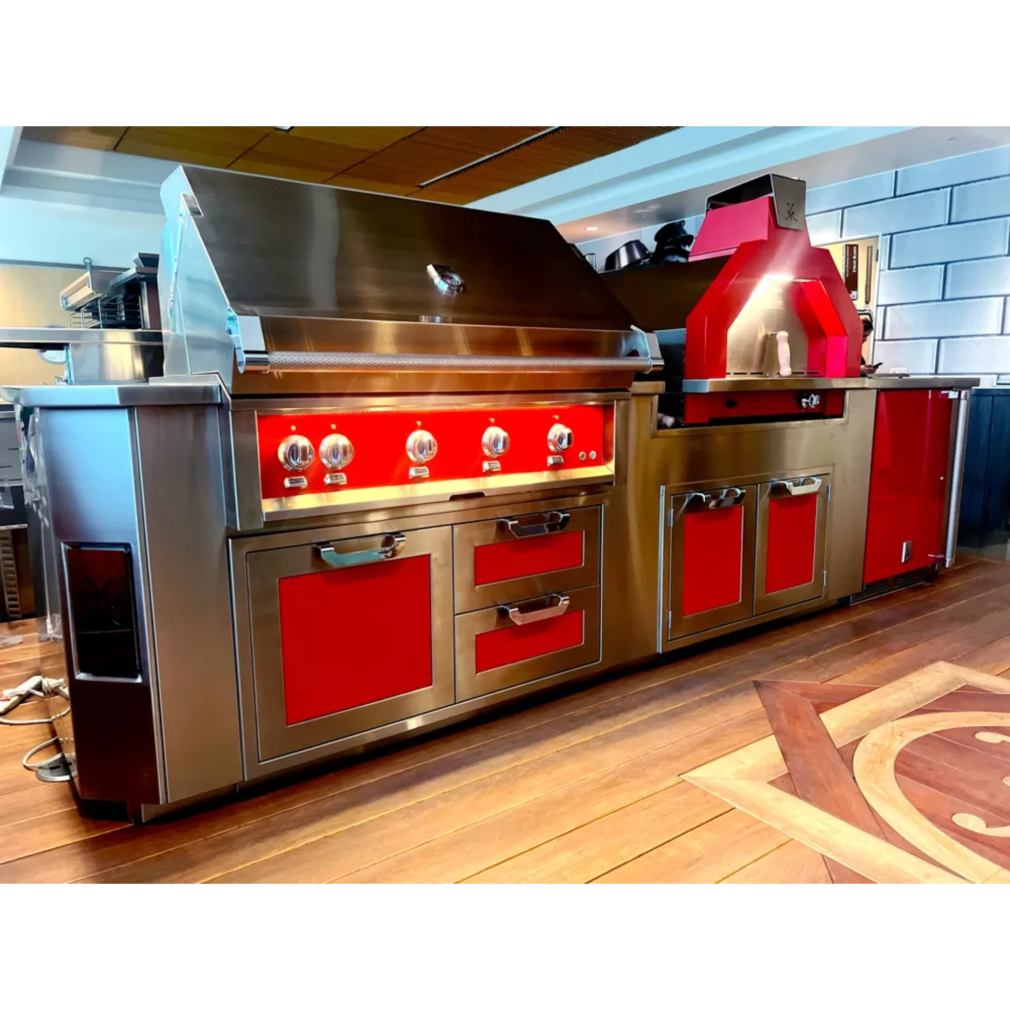 Hestan GESC12 12 Ft. GE Series Kitchen Island with Pizza Oven Cutout - Perfect for Outdoor Cooking & Entertaining