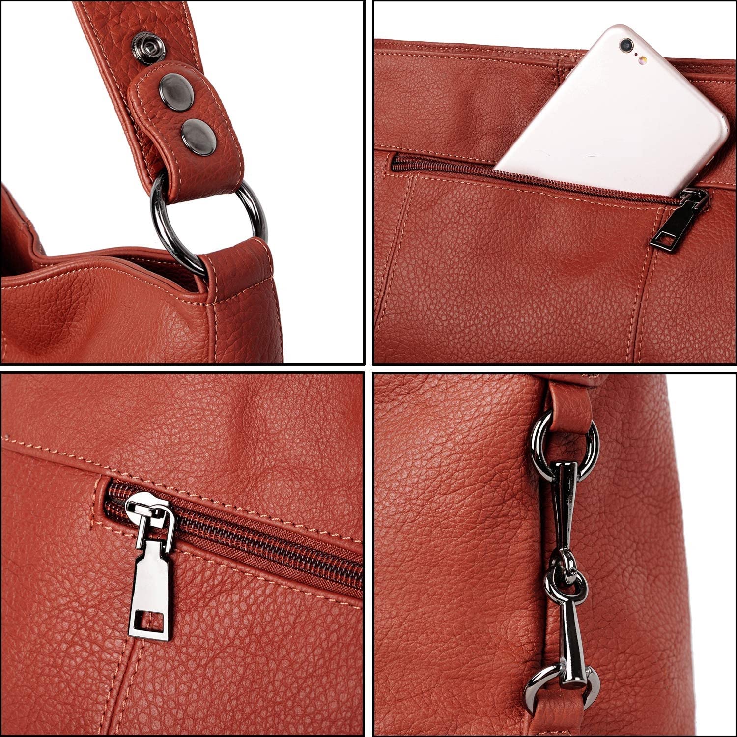 YALUXE Genuine Leather Shoulder Bag for Women - Stylish Hobo Purse & Crossbody Handbag - Perfect for Work, Travel & Everyday Use