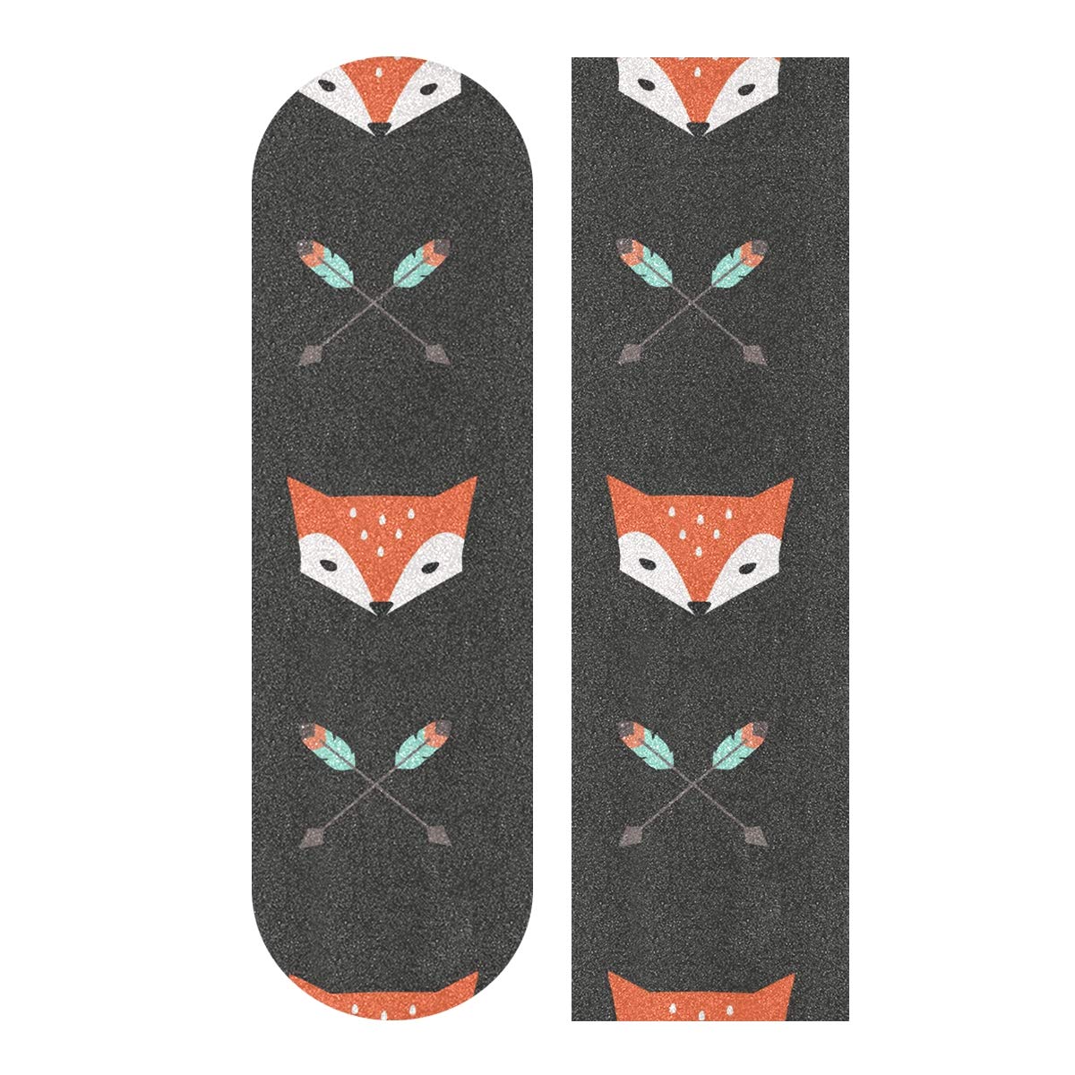 Auskid Fox and Arrow Skateboard Grip Tape - Non-Slip Longboard & Scooter Grip Tape with Strong Adhesive - Perfect for Skateboards, Longboards, Scooters, Wheelchairs, Stairs, and Pedals - 1 Sheet for Enhanced Safety and Control
