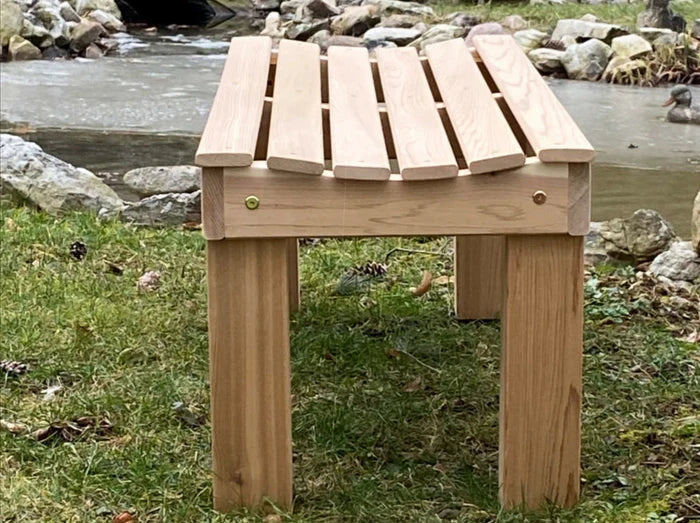 Regallion 4-Foot Courtyard Bench - Outdoor Garden Bench with Weather-Resistant Wood for Patio, Backyard, and Park Use