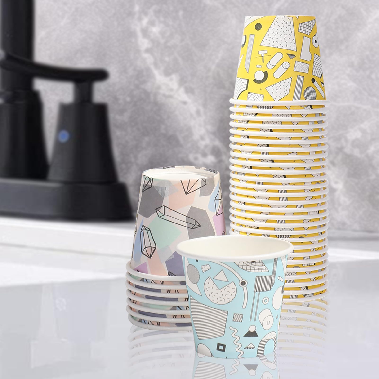 Lamosi 300 Pack 3 oz Disposable Paper Bathroom Cups - Mini Mouthwash Cups for Dental Rinsing, Perfect for Parties, Picnics, BBQs, Travel & Events - Ideal for Home, Office & Hotel Use