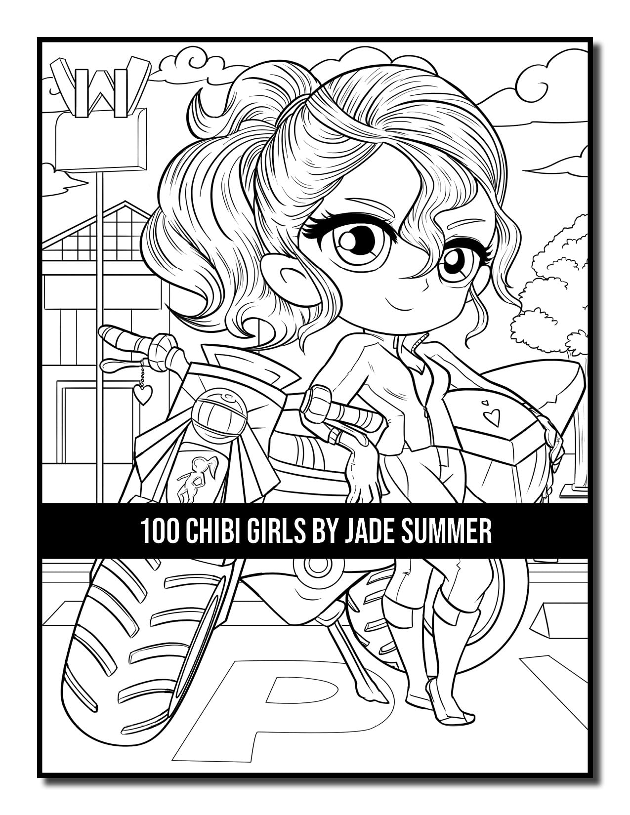 100 Chibi Girls: Cute & Fantasy Adult Coloring Book with Horror & Christmas Themes - Perfect for Stress Relief, Gifts & Creative Relaxation