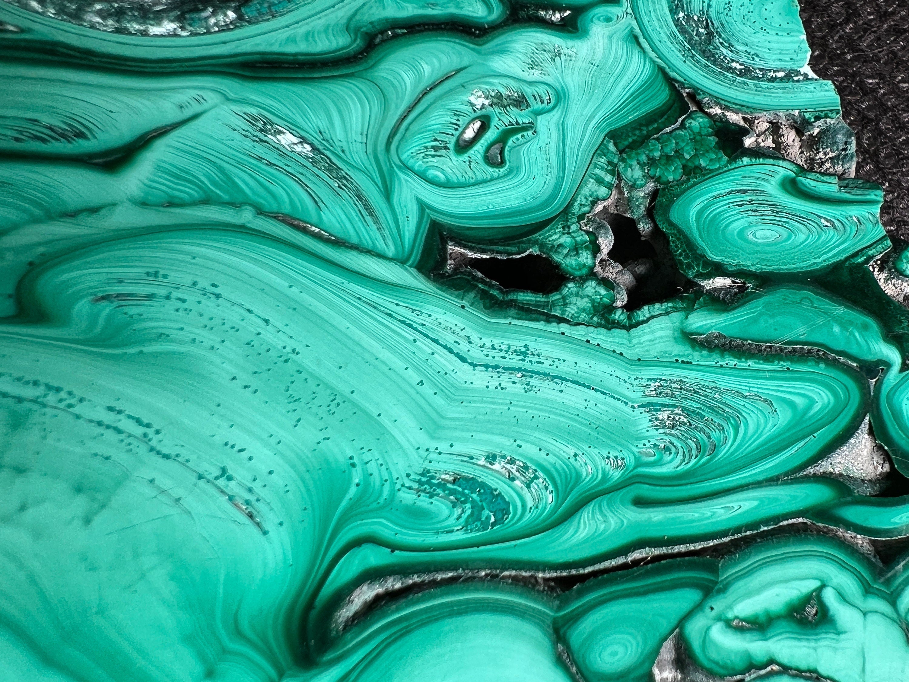 Premium MALACHITE Crystal Slab - Natural Green Malachite Stone for Jewelry Making, Unique Gifts & Home Decor (50483) | Perfect for Healing Crystals Collection, Meditation Space & Luxury Interior Design