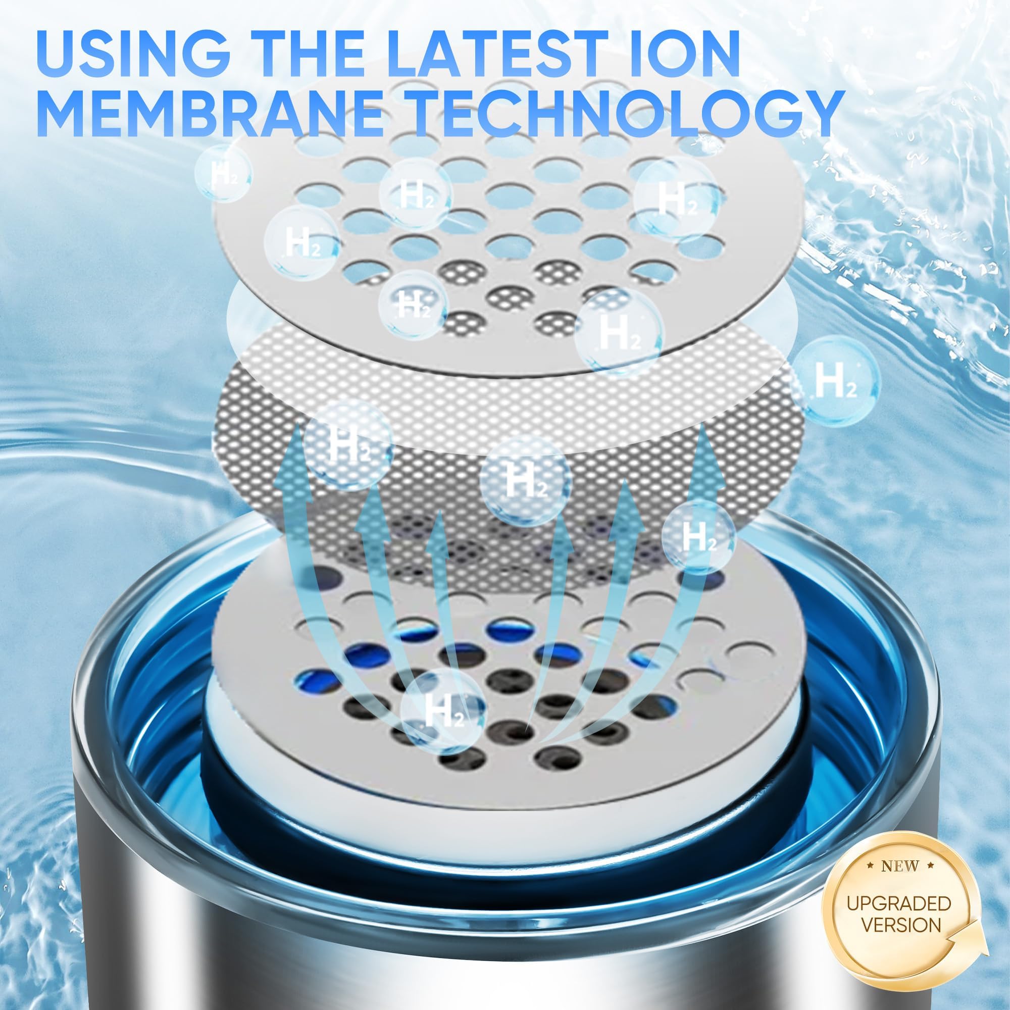 Upgraded Hydrogen Water Bottle with SPE & PEM Technology - Portable Hydrogen Water Generator for Purified Water, Improves Water Quality in 3 Minutes | Perfect for Travel, Gym & Daily Hydration