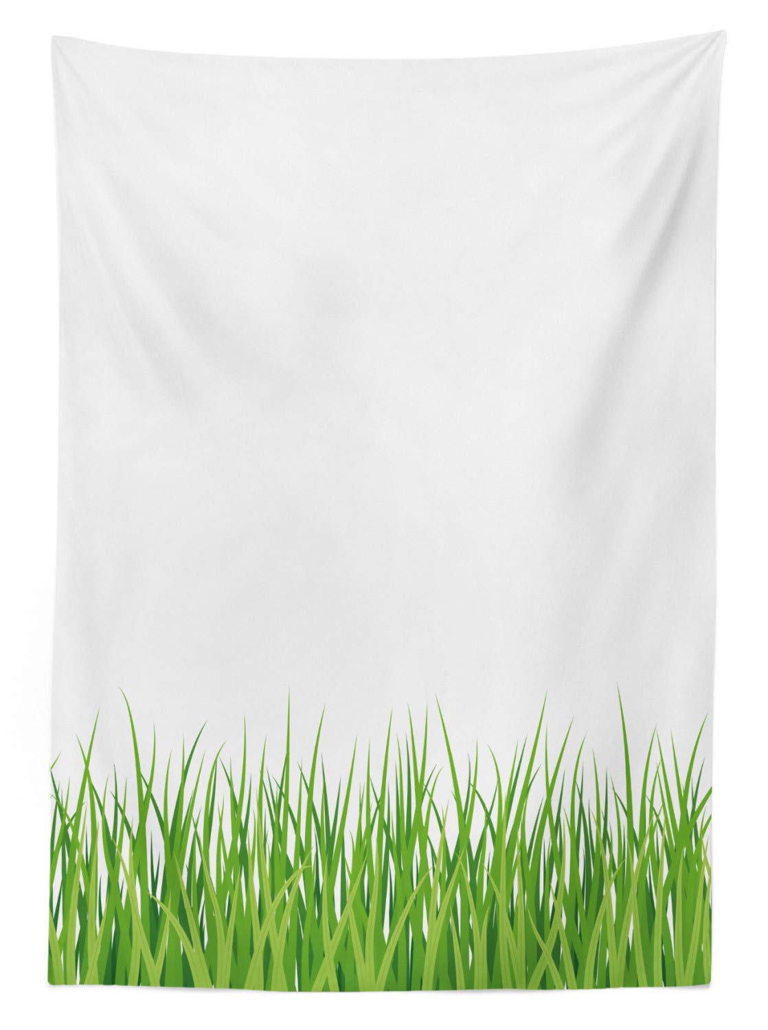 Ambesonne Green Outdoor Tablecloth - Fresh Grass Lawn Horizontal Pattern Nature Design, Washable Picnic Table Cover 58