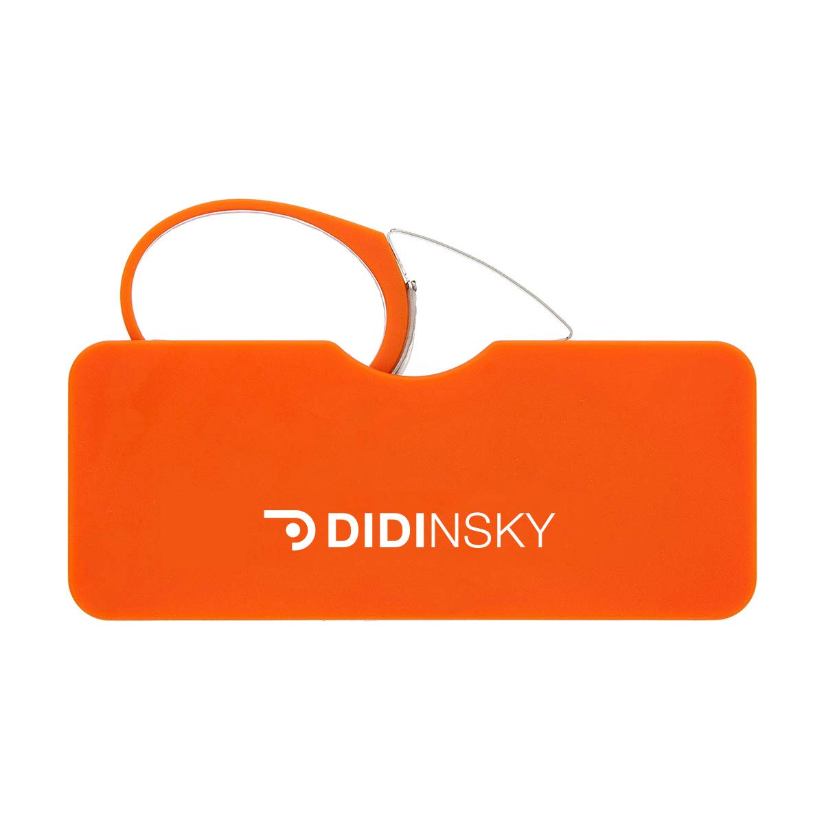 Stylish Frameless Reading Glasses for Men & Women | +2.5 Magnification Prescription Glasses with Hard Case | Lightweight Comfortable Eyewear for Book Lovers & Office Work - Orange (Orsay Brand)