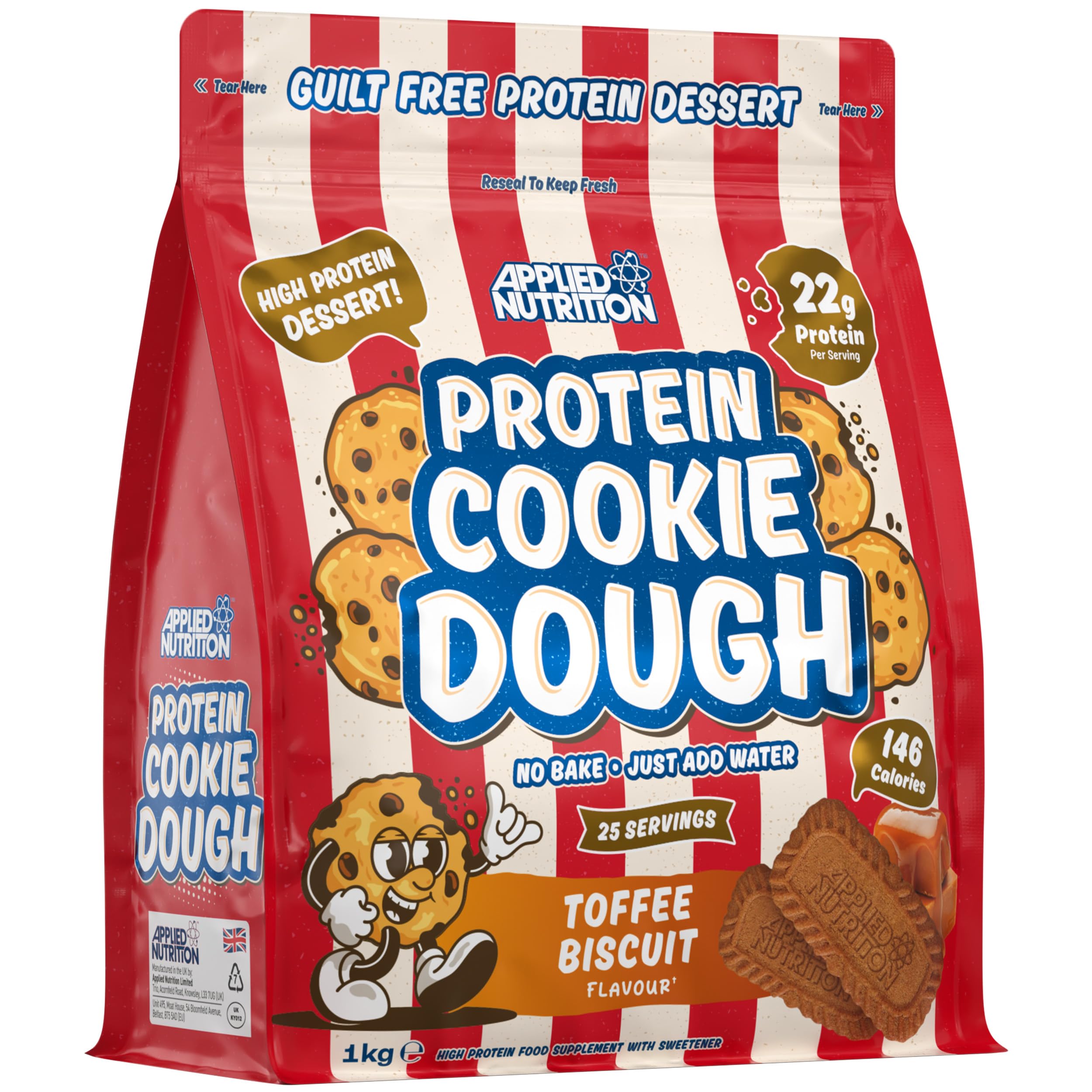 Applied Nutrition Protein Cookie Dough 1kg - High Protein Snack for Fitness & Weight Loss | Perfect for Post-Workout Recovery & Healthy Dessert