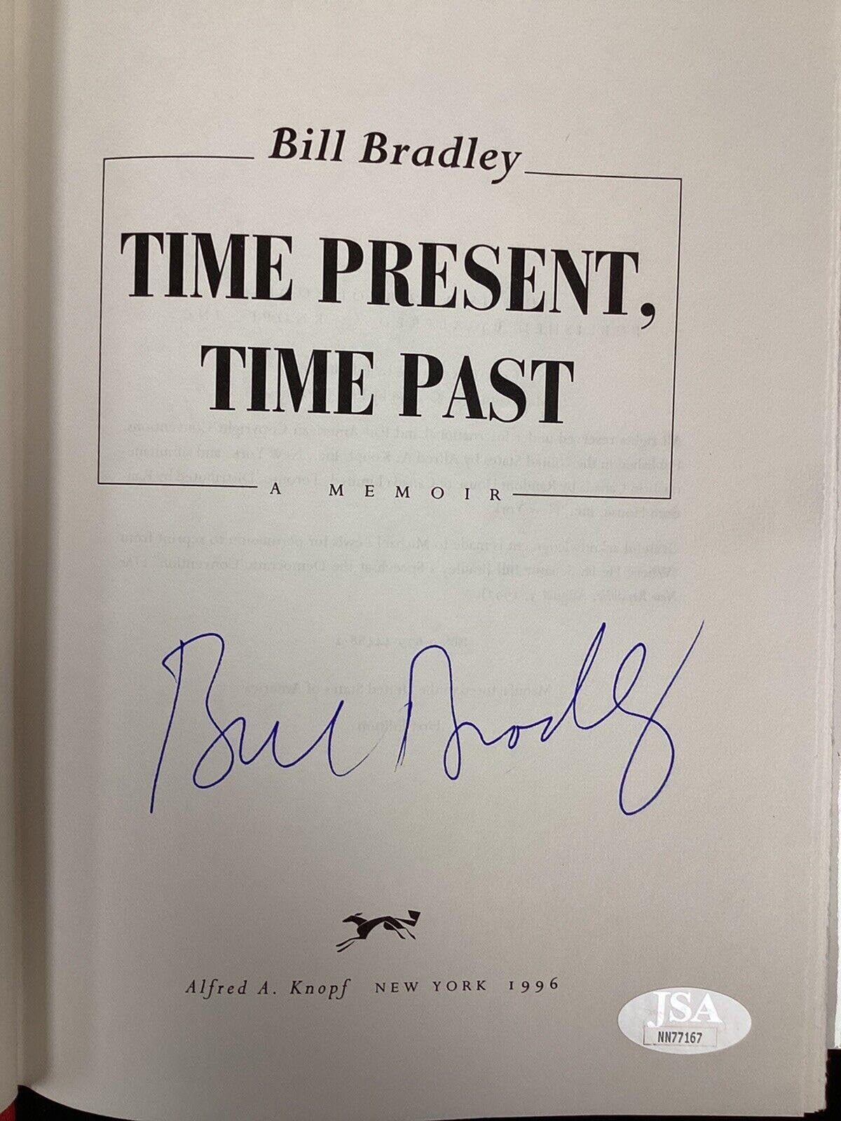 Bill Bradley Signed Book 'Time Present Time Past' - Autographed by NJ Senator with JSA COA - MLB Memorabilia | Perfect for Collectors, Sports Fans & Political History Enthusiasts