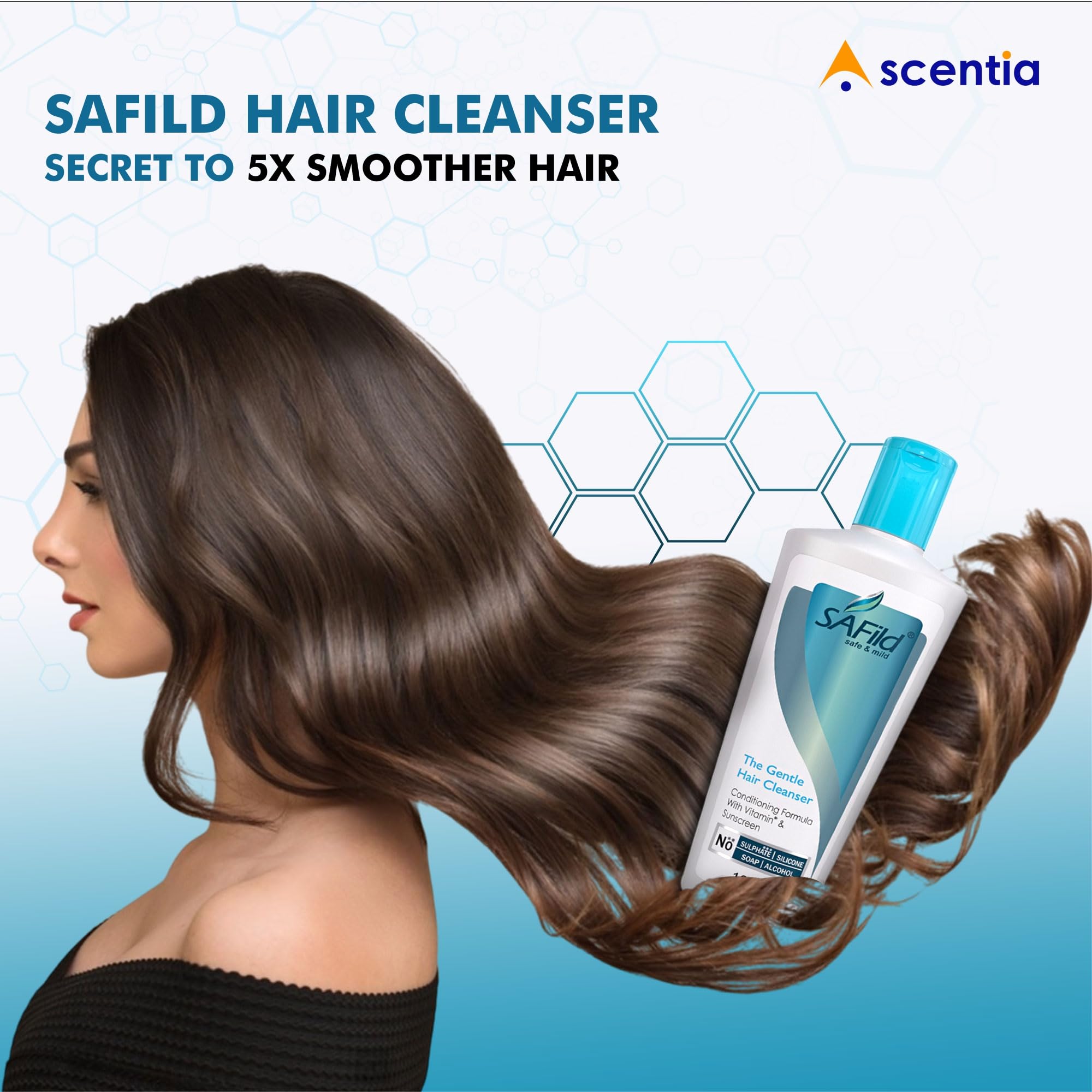 Safild Gentle Face Wash & Hair Cleanser Combo for Men & Women - Sulfate Free, Alcohol Free, Paraben Free & Silicone Free - 100ml Each - Perfect for Sensitive Skin & Daily Hair Care Routine