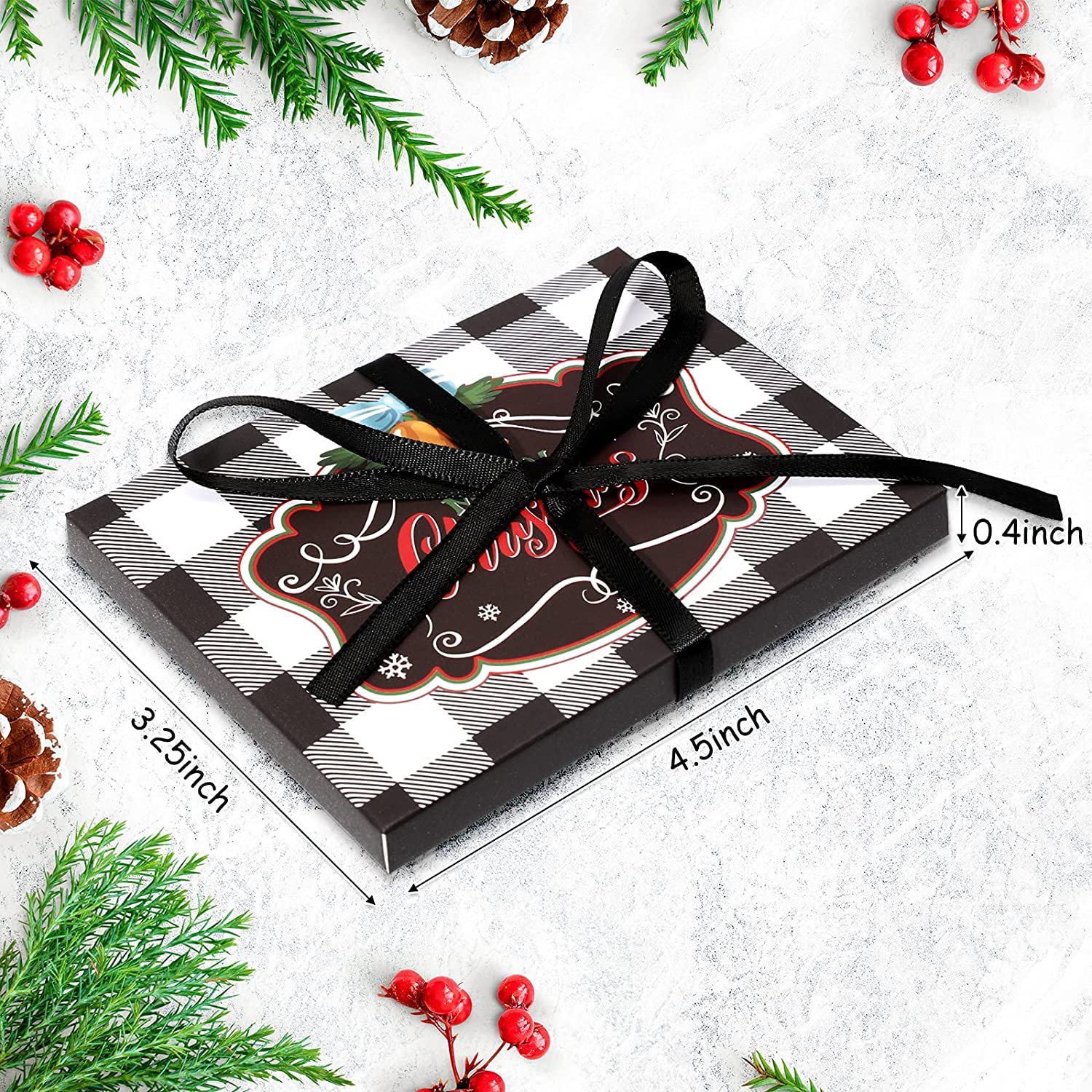 Marspark 48 Christmas Gift Card Holders with Ribbon - Holiday Gift Wrapping Boxes for Cards & Decor
