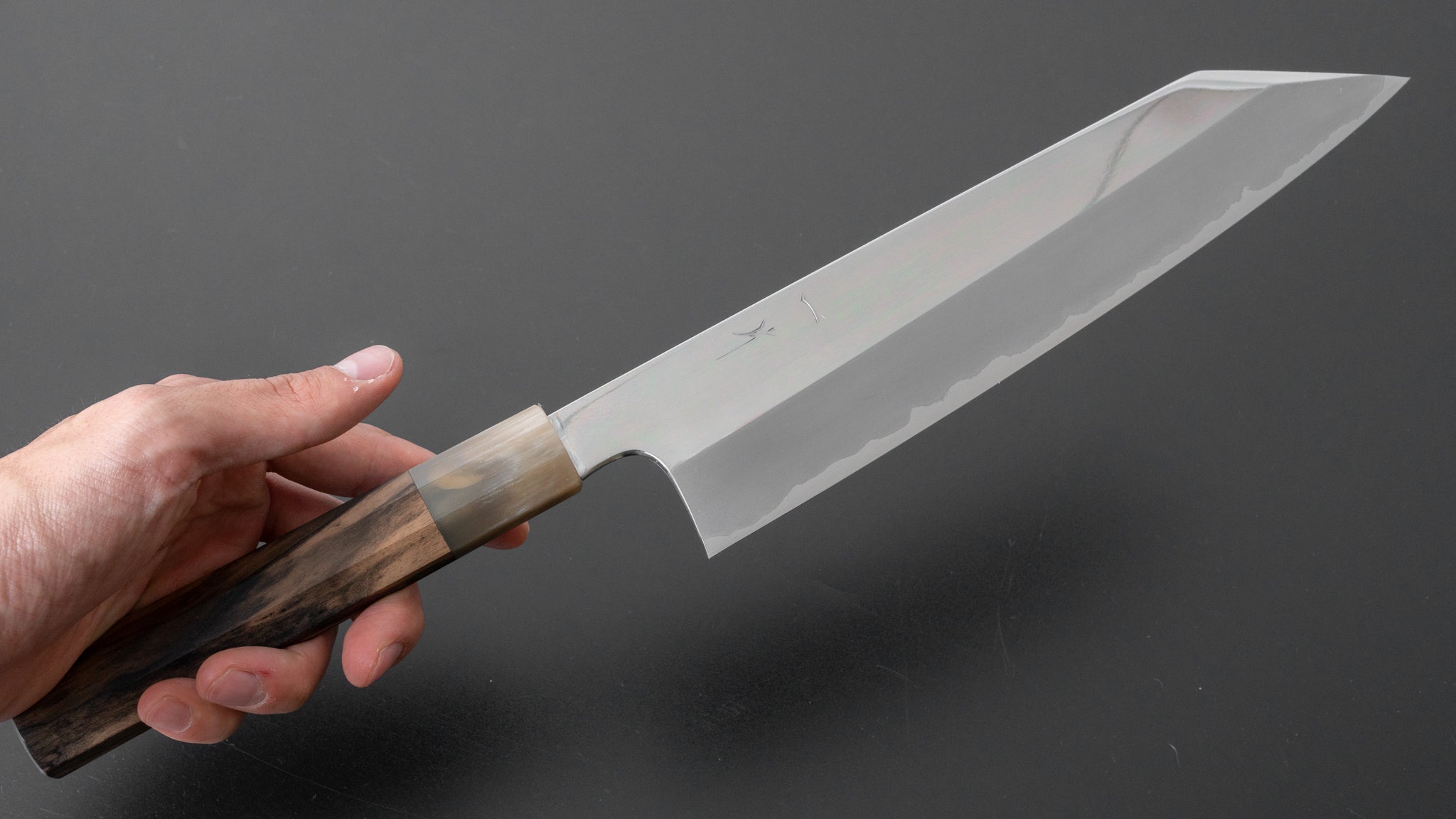 Hitohira Togashi White #1 Stainless Clad Kiritsuke Gyuto 240mm Japanese Chef Knife - Kurokaki Persimmon Handle, Mirror Polished - Perfect for Sushi, Sashimi & Precision Cutting