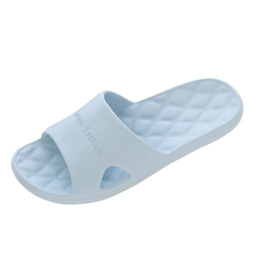 Women's Non-Slip Bathroom Shower Slippers - Comfortable Couples Home Slippers for Women, Pool Shoes, Mukluk Style, Size 9 (Blue, US 7) - Perfect for Spa, Bathroom, and Indoor Relaxation