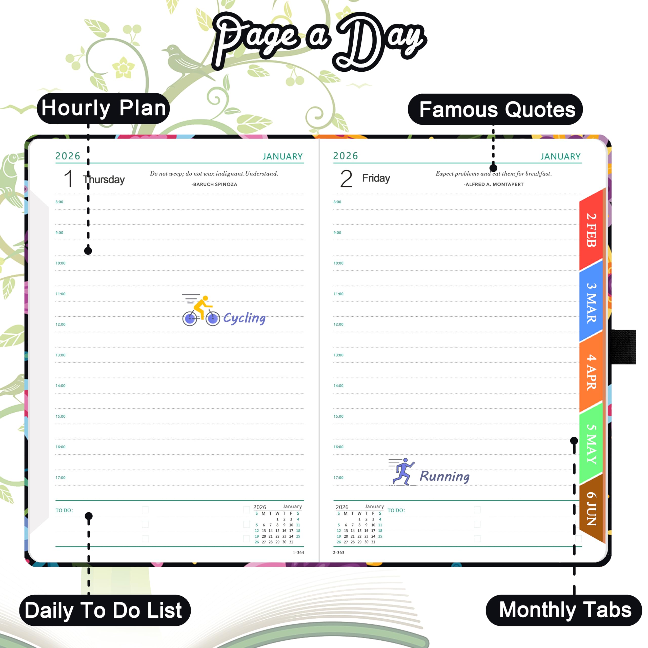 2025-2026 A5 Daily Planner with Monthly Tabs | Aug 2025-July 2026 Academic Diary | Includes Pen Set & Inner Pocket | Perfect for Students, Professionals & Goal Tracking (5.9