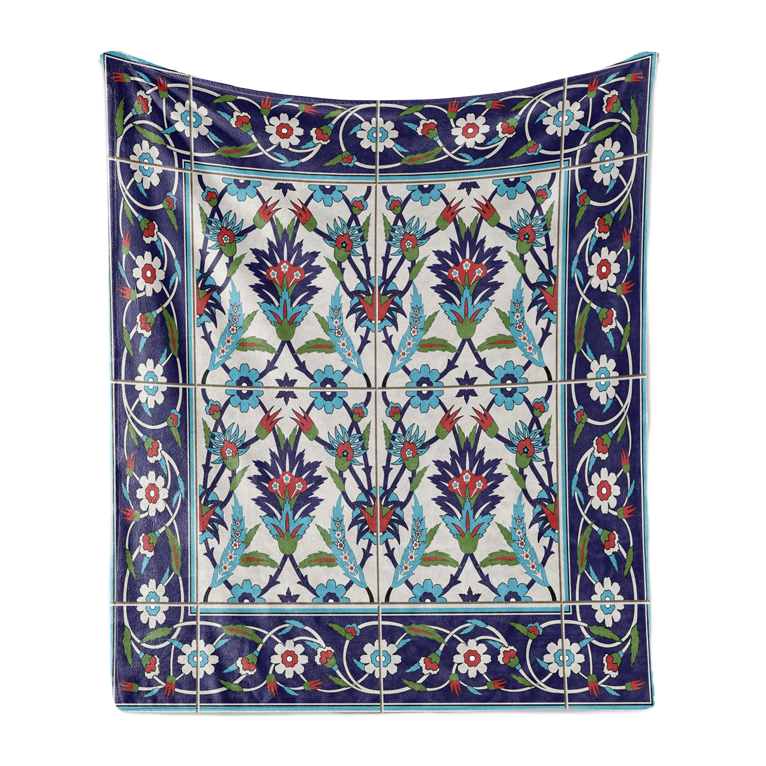 Ambesonne Turkish Pattern Flannel Fleece Throw Blanket - 50