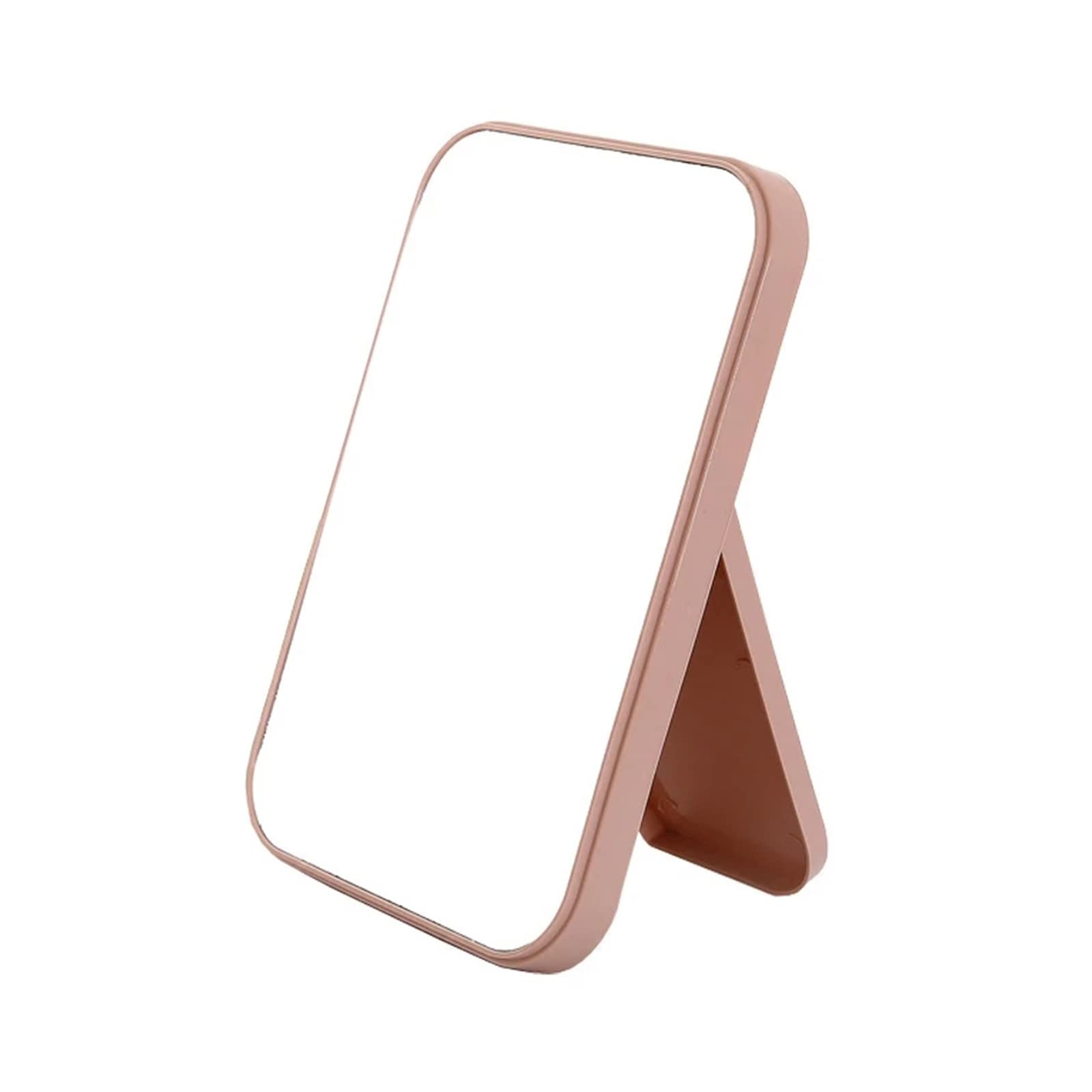Leeonz Pink Makeup Mirror with Folding Stand - Adjustable Rectangular Vanity Mirror for Women & Girls, Perfect for Dressing Table, Bedroom, Bathroom & Travel