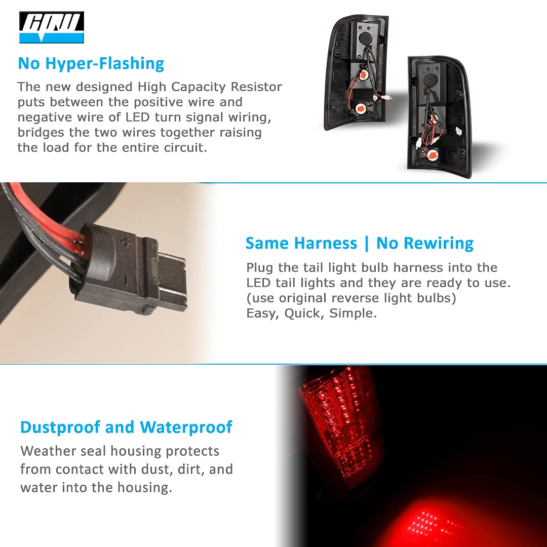 CPW LED Tail Lights for Chevrolet Silverado 1500/2500/3500 (2007-2014) - Clear Lens Replacement - Enhanced Visibility & Style for Night Driving & Off-Road Adventures