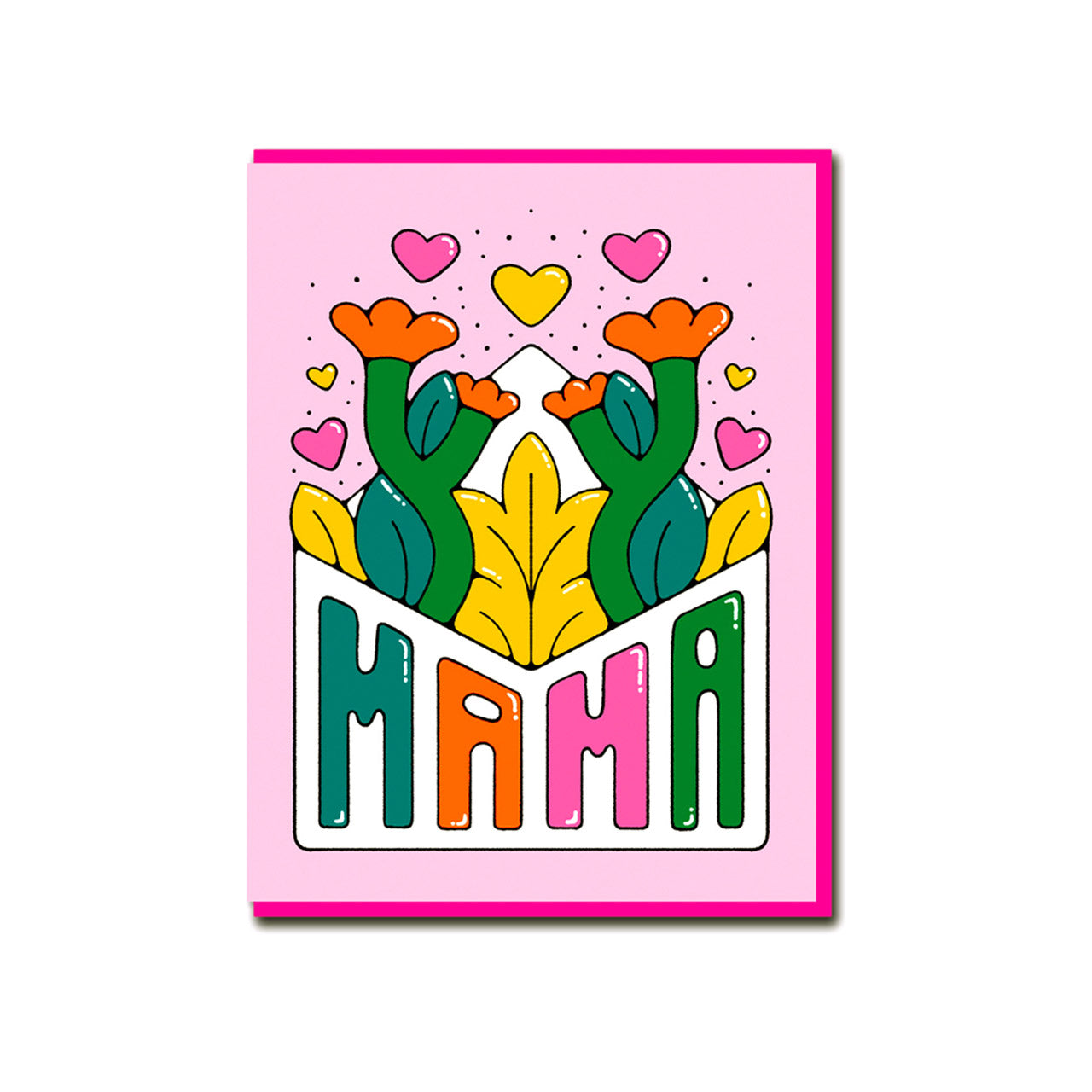 Beautiful Mama Flowers Greeting Card - Floral Mother's Day Card with Envelope - Perfect for Birthday, Anniversary, Thank You & Special Occasions