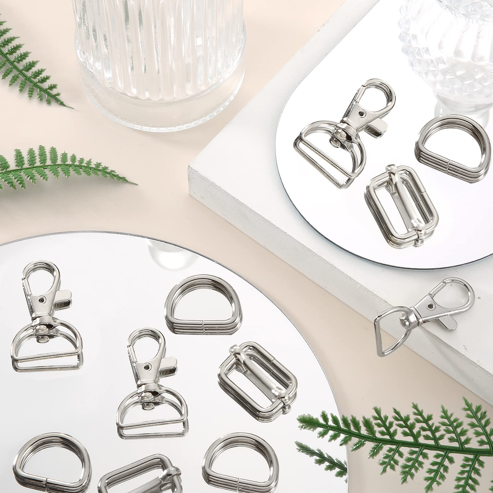 56 Pieces 25mm White D-Rings for Purse & Bag Making - Heavy Duty Buckles for DIY Crafts, Handbags, Backpacks & Leather Projects - Perfect for Sewing, Repair & Fashion Accessories