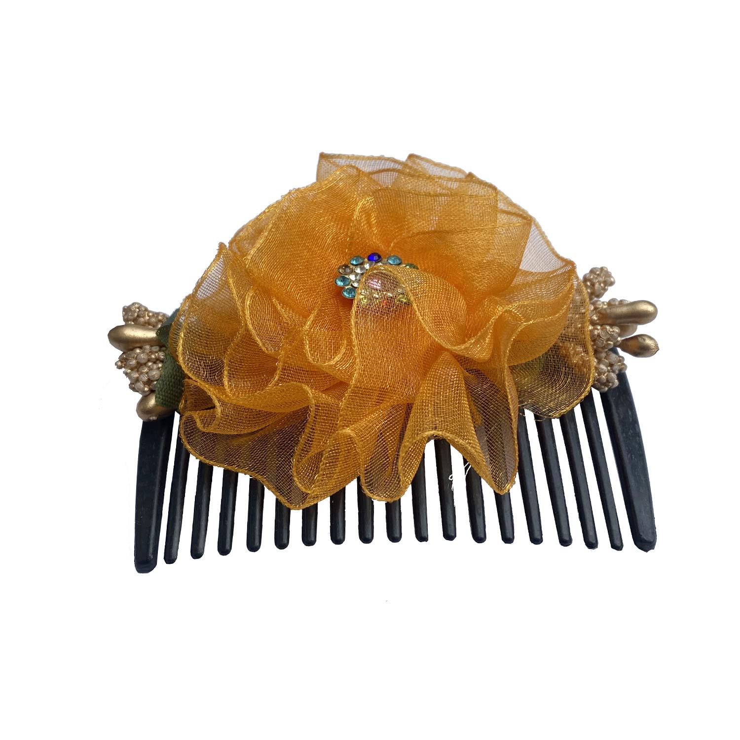 Vinshbond Flower Hair Clips for Women - Yellow | Hair Accessories for Party & Wedding