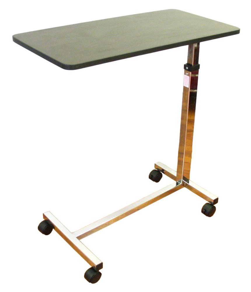 Premium Karman Over Bed Table with Luxury Wood Finish - Adjustable Height for Laptops, Breakfast in Bed, Reading & Nursing - Ideal for Home, Hospital & Office Use