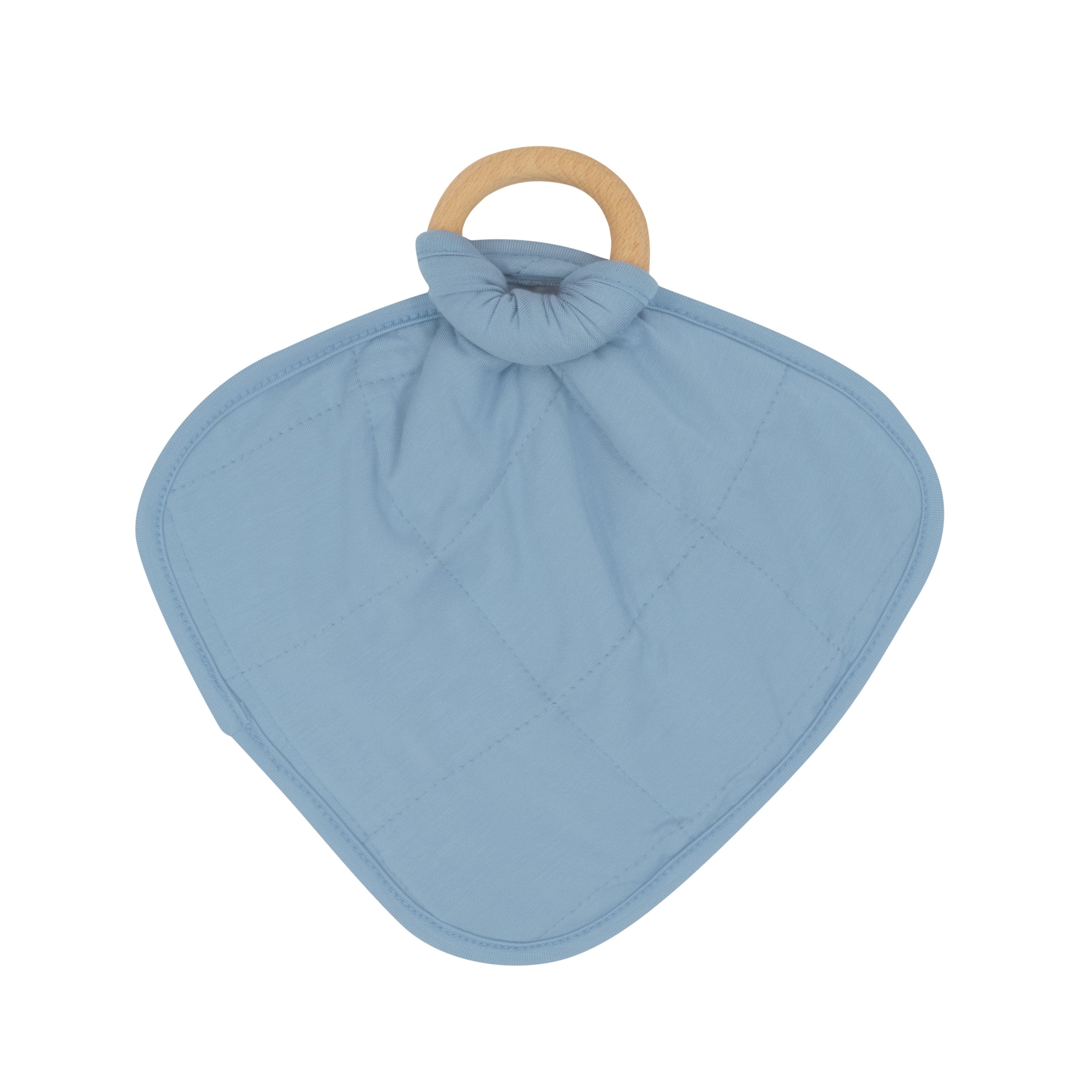 Slate Baby Lovey with Detachable Wooden Teething Ring - Soft Comfort Blanket for Infants & Toddlers - Perfect for Naptime, Playtime, and Soothing Teething Discomfort