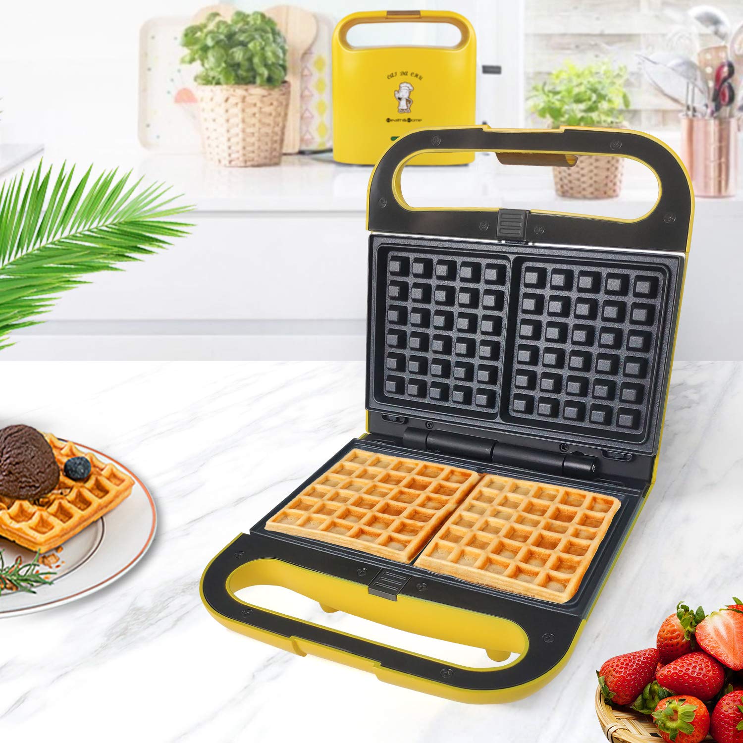 3 Interchangeable Baking Plates for Donut, Waffle & Eggette Maker - Non-Stick Electric Griddle for Breakfast, Desserts & Snacks - Perfect for Home, Parties & Cafes