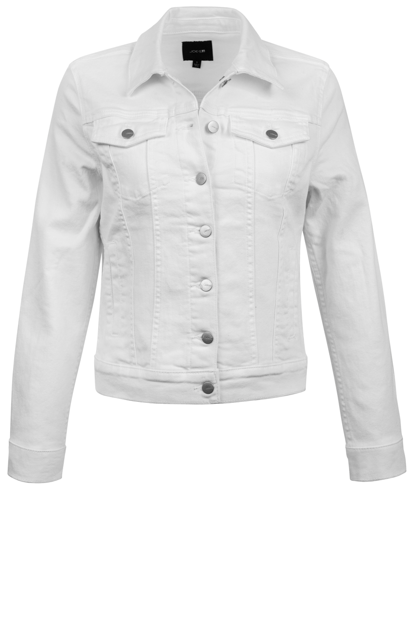 Joe's Jeans Women's White Denim Jacket - Classic Fit, Distressed Style, Lightweight Cotton - Perfect for Casual Outfits, Spring Layering & Streetwear Fashion
