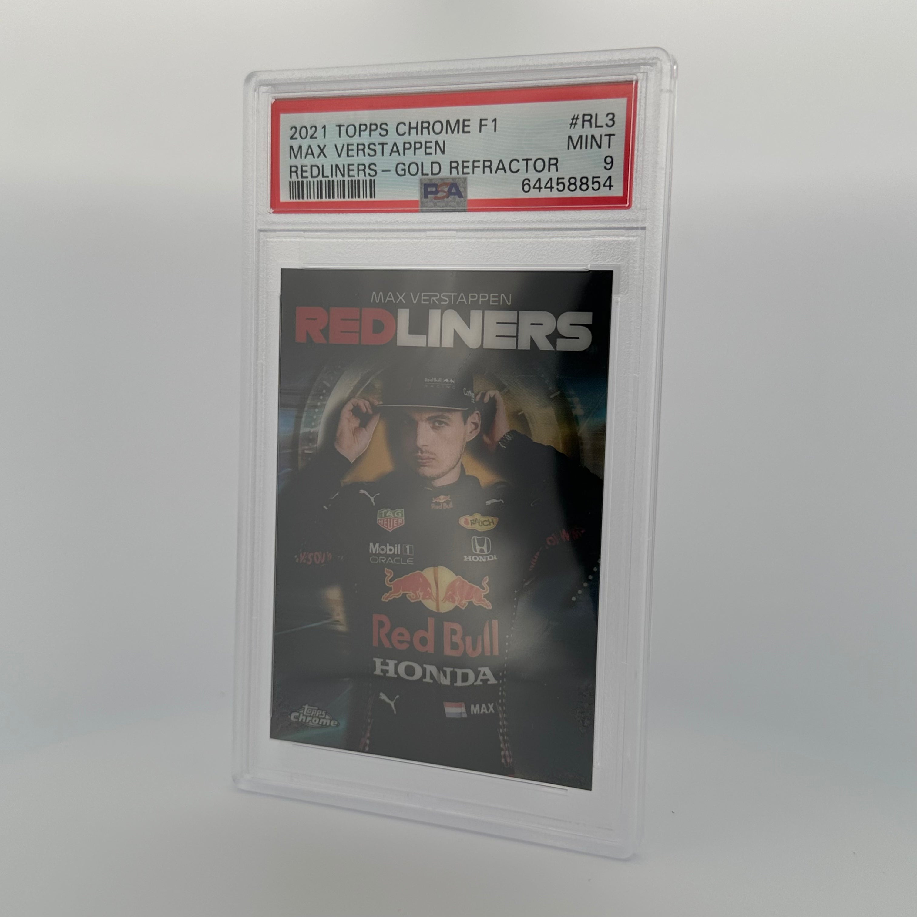 PSA 9 2005 Max Verstappen #RL3 Redliners Gold Refractor Trading Card - Rare Collectible for F1 Racing Fans & Sports Memorabilia Enthusiasts