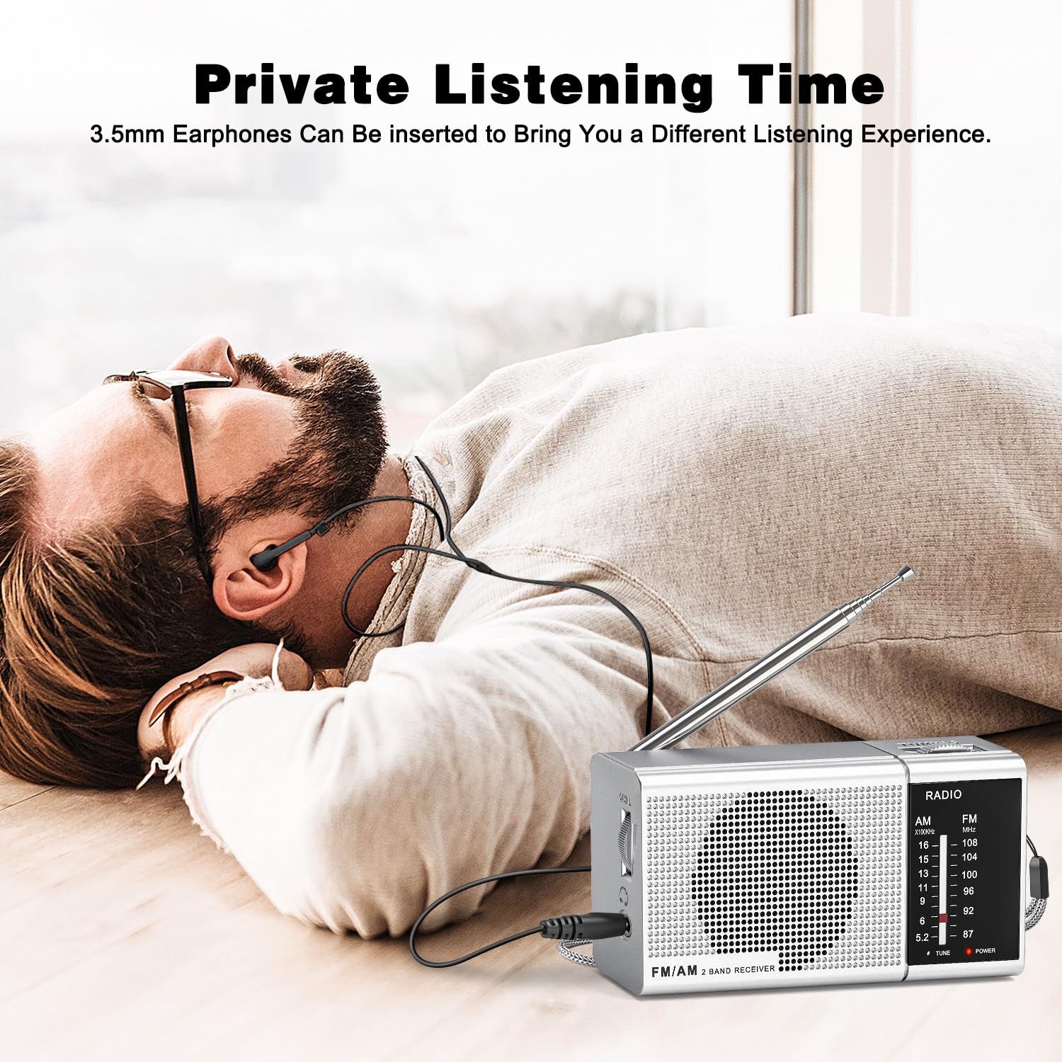 Portable AM/FM Radio with Excellent Reception & Sound Quality - Battery Operated Pocket Radio for Outdoor, Emergency, Travel & Home Use - Compact & Lightweight Design (AA Battery Powered)