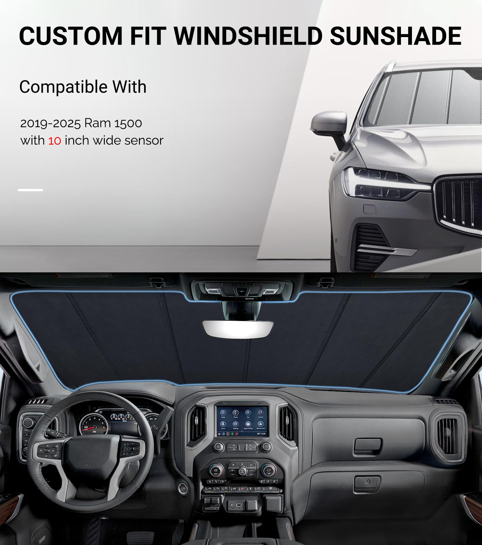 Windshield Sun Shade for Ram 1500 2019-2025 | 10