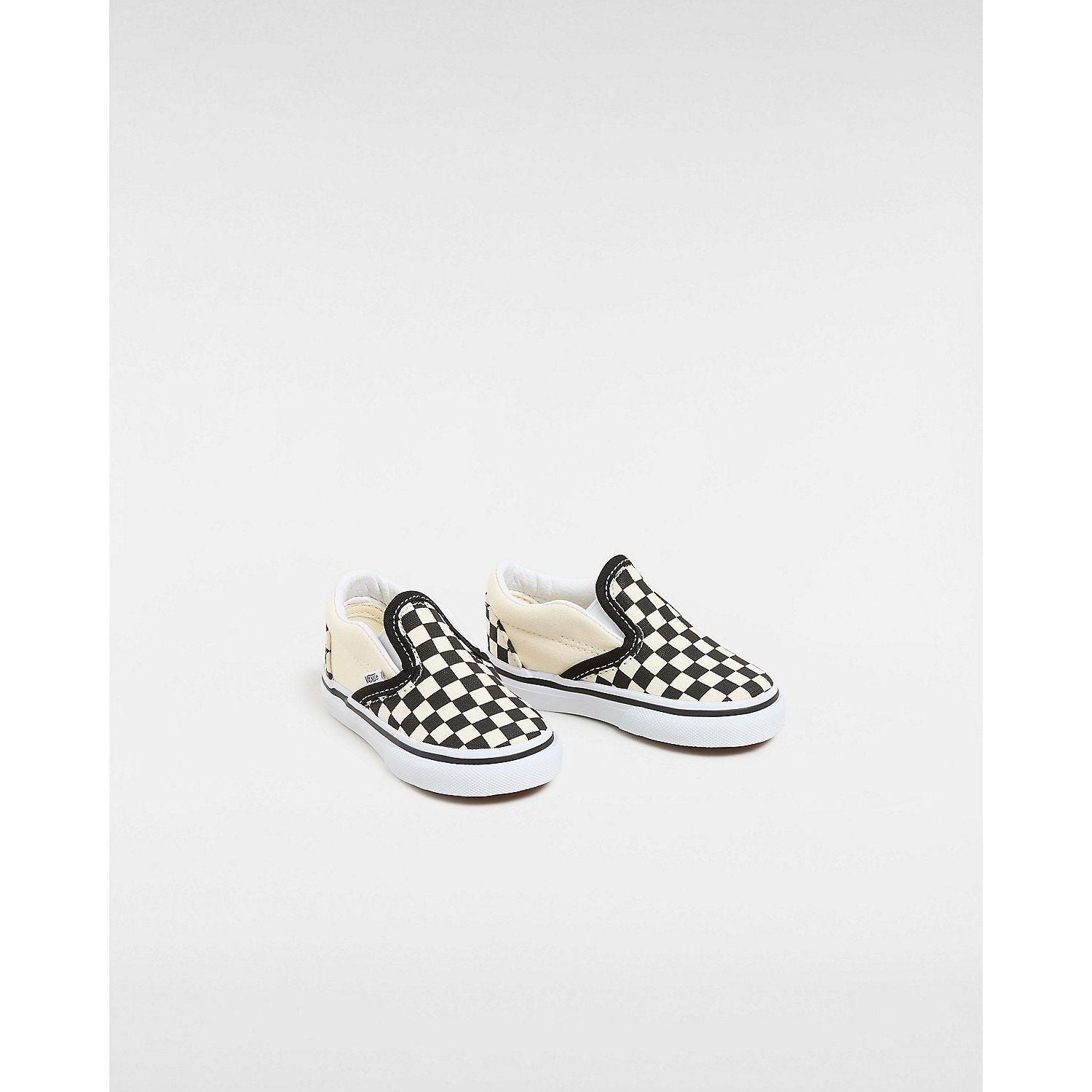 Vans Toddler Classic Slip-On Checkerboard Sneakers - Black & Off White | Comfortable Kids Shoes for Everyday Wear, Playtime & School Activities