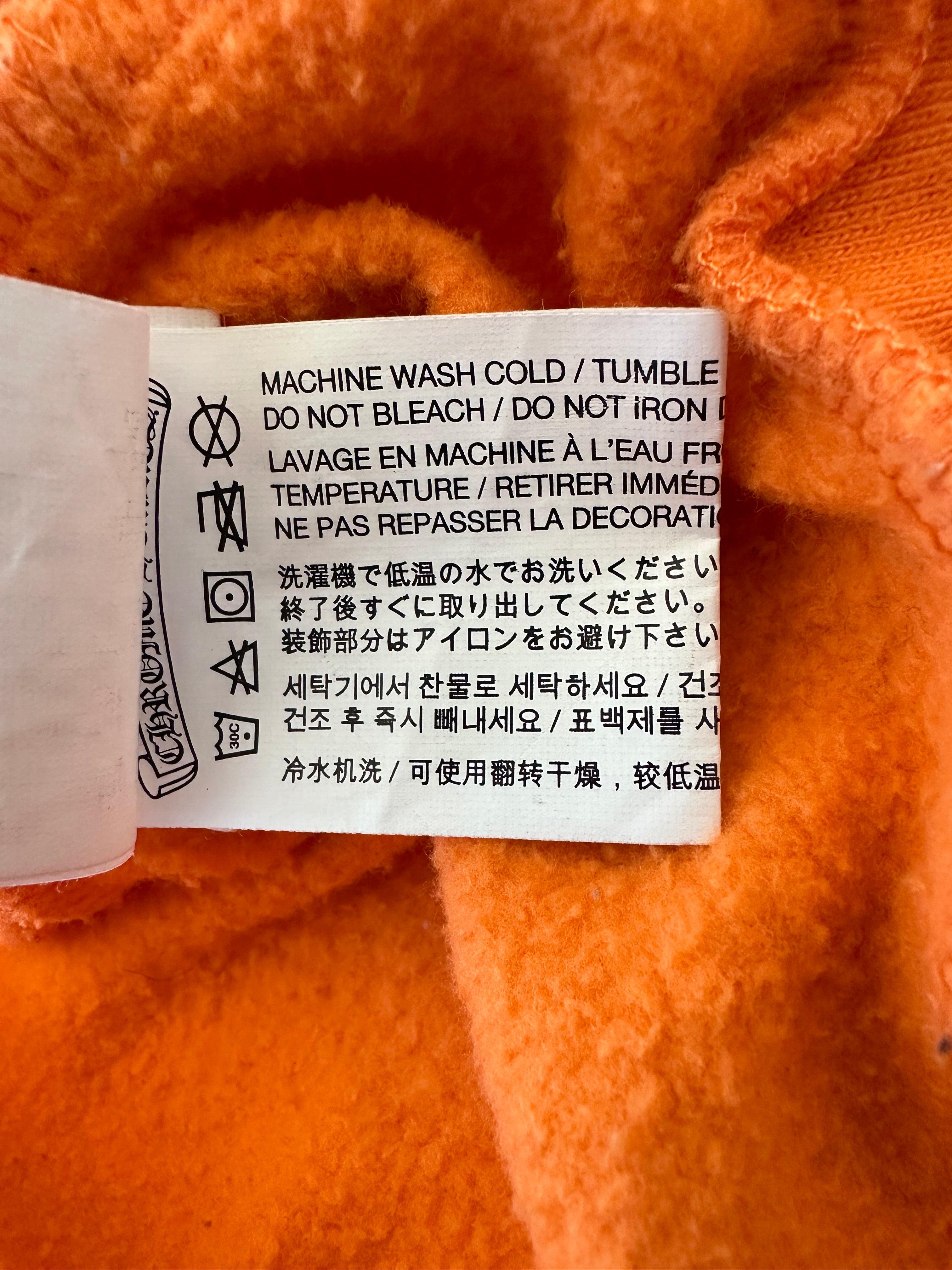 Chrome Hearts x Off-White Virgil Signed Orange & Black Scroll Logo Hoodie - Limited Edition Streetwear for Men & Women | Perfect for Urban Fashion, Street Style & Collector's Wardrobe